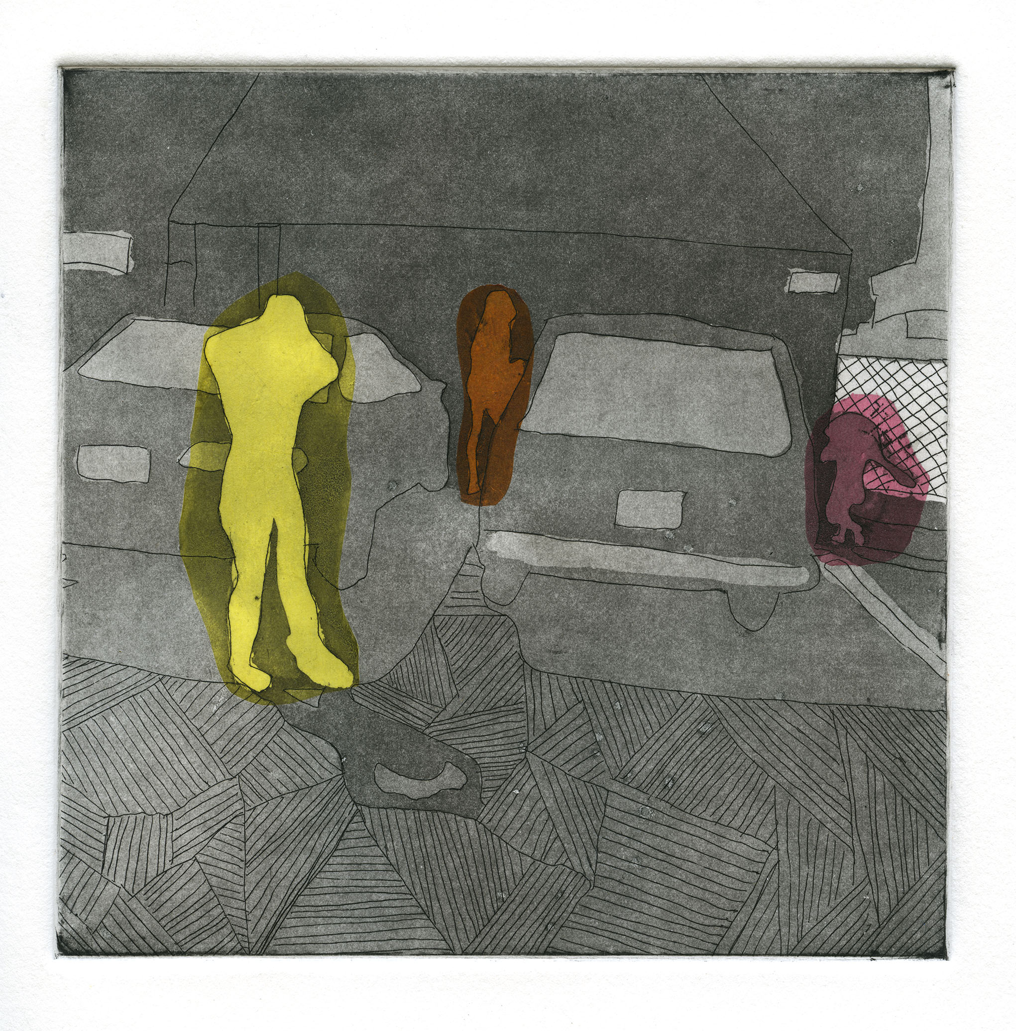 Driveway, etching print, 2018