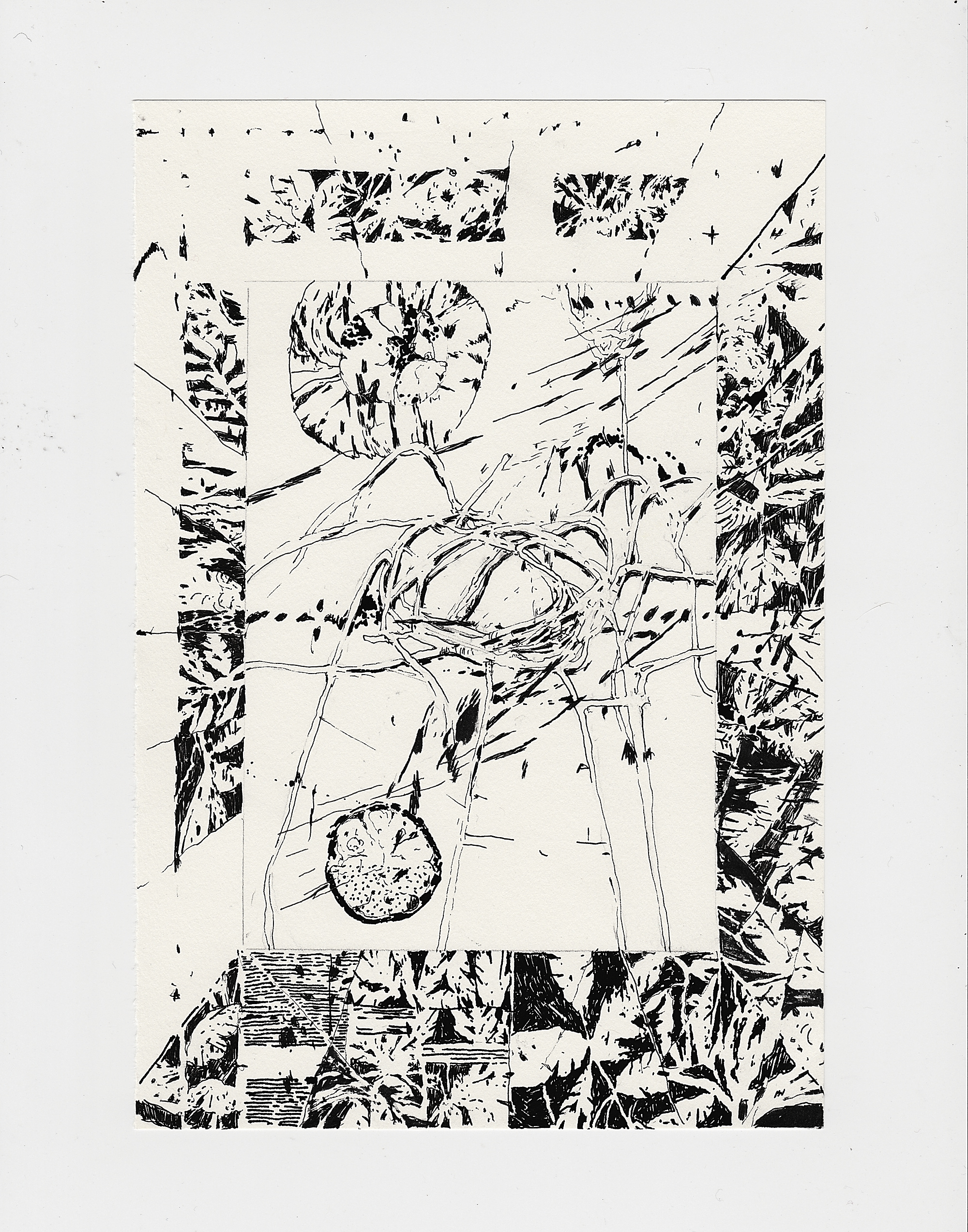 knot II, ink on paper, 9" x 6", 2021