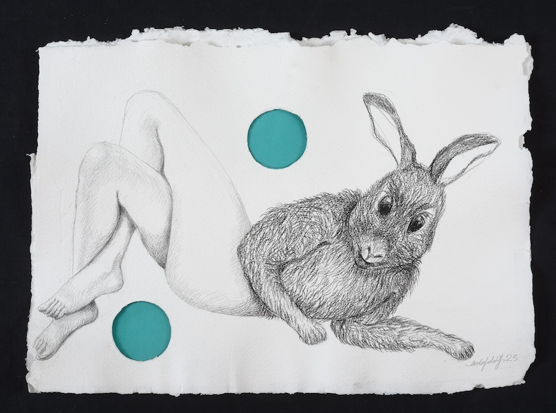  IL CONIGLIO DONNA    2023 matita su carta cm60x40 
