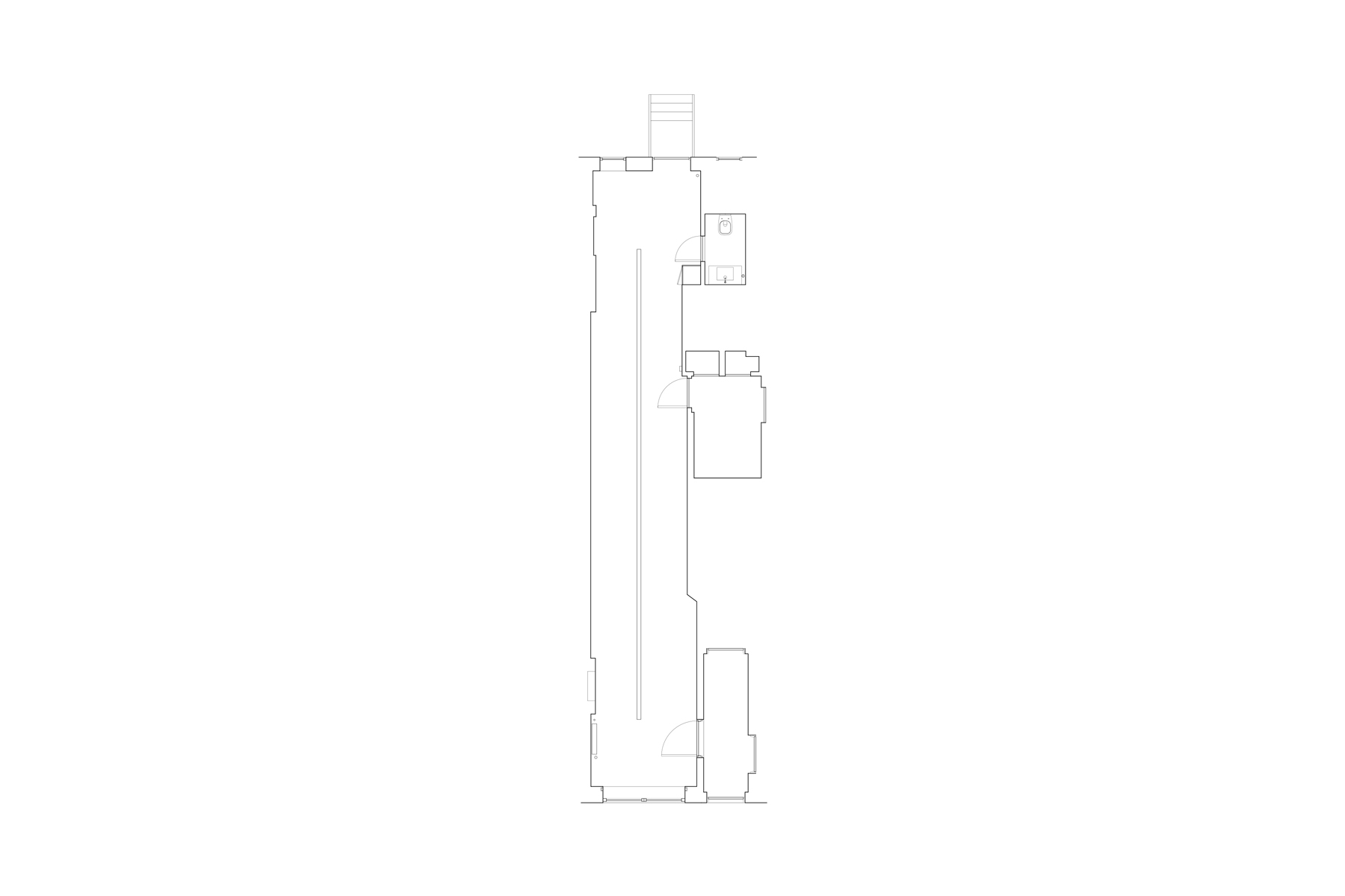 ● Plan with single light fixture / Clermont Studio (Small Studio), Studio Pendleton / Frederick Tang Architecture / Role: Project Manager / Brooklyn, NY (2022-23)