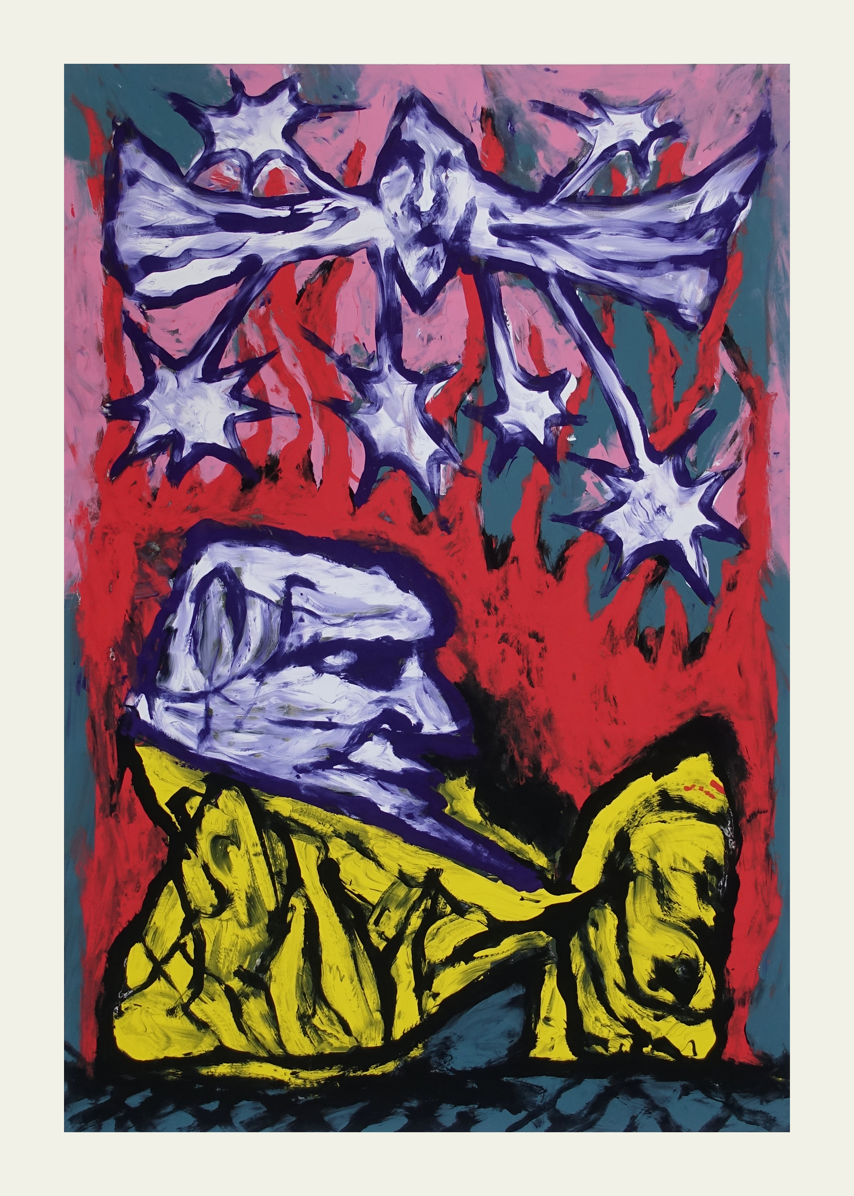 The Birthserigraphic monotype on paper, 140x100cm, 2024