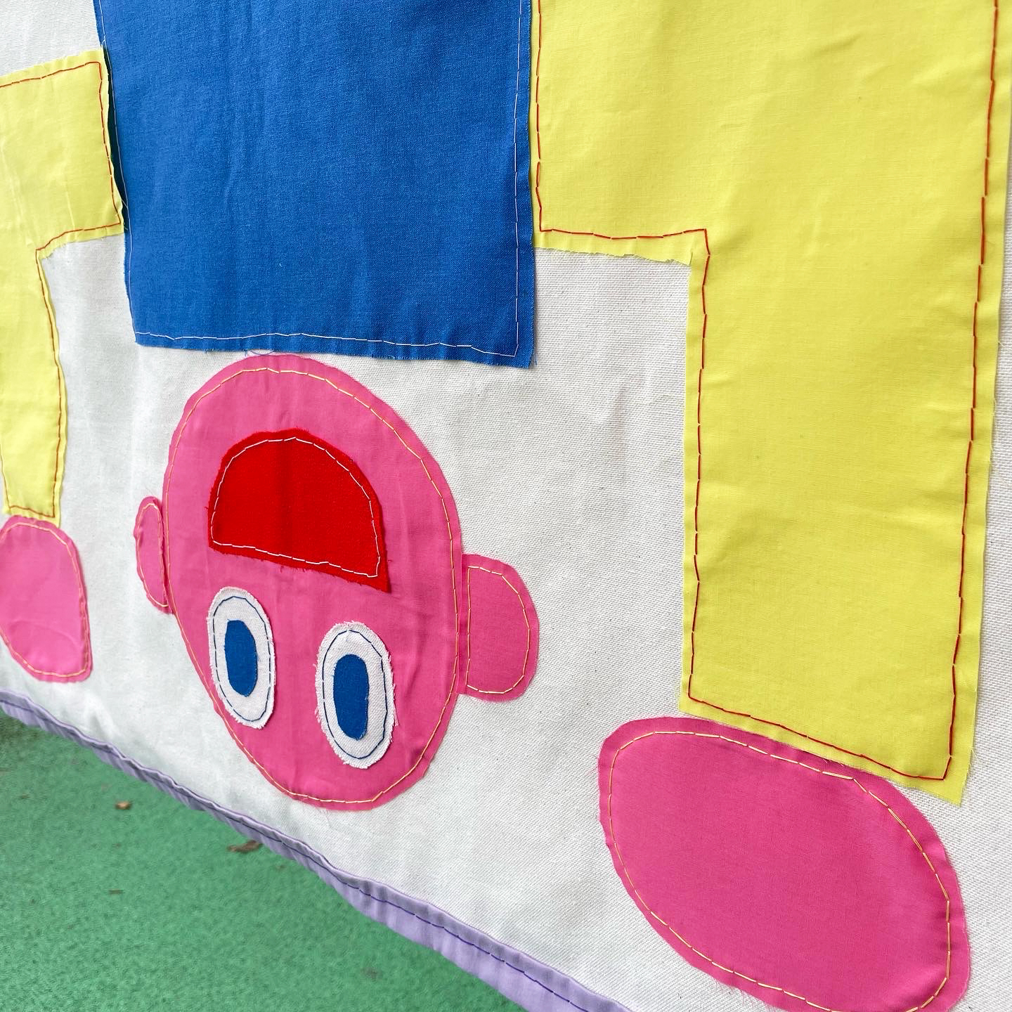 Maennchen (2022), Hand sewn wall hanging, 85 x 109cm