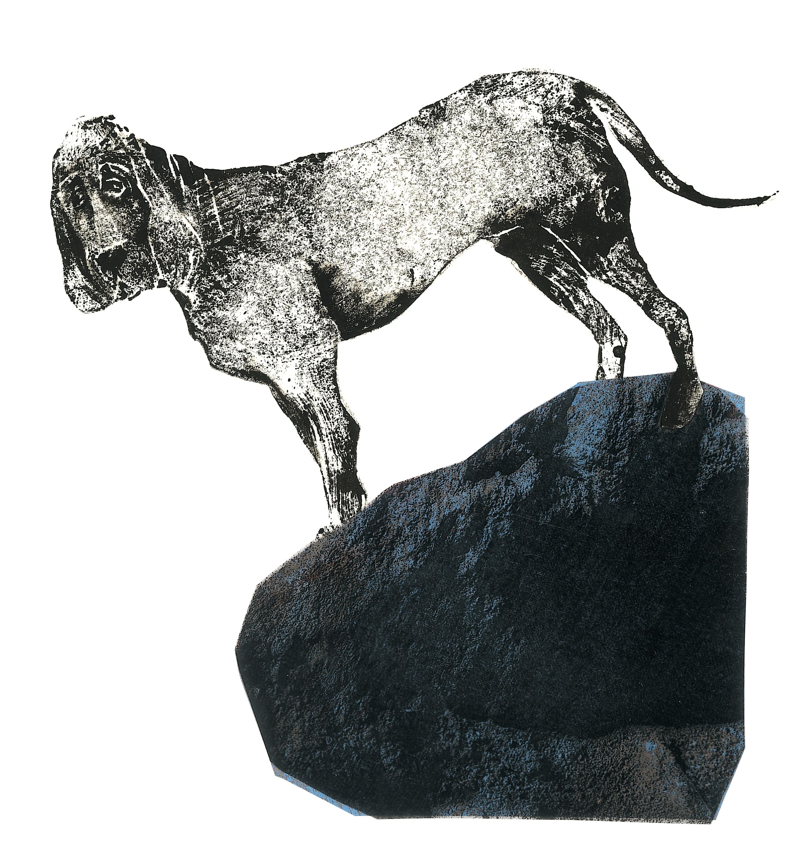 ArgosLinocut, printed with oil paint, collage elementsSerie: Odysseus' Odyssey and homecoming/Text: Franz FühmannPublisher: Hinstorff Verlag, Rostock, 2011