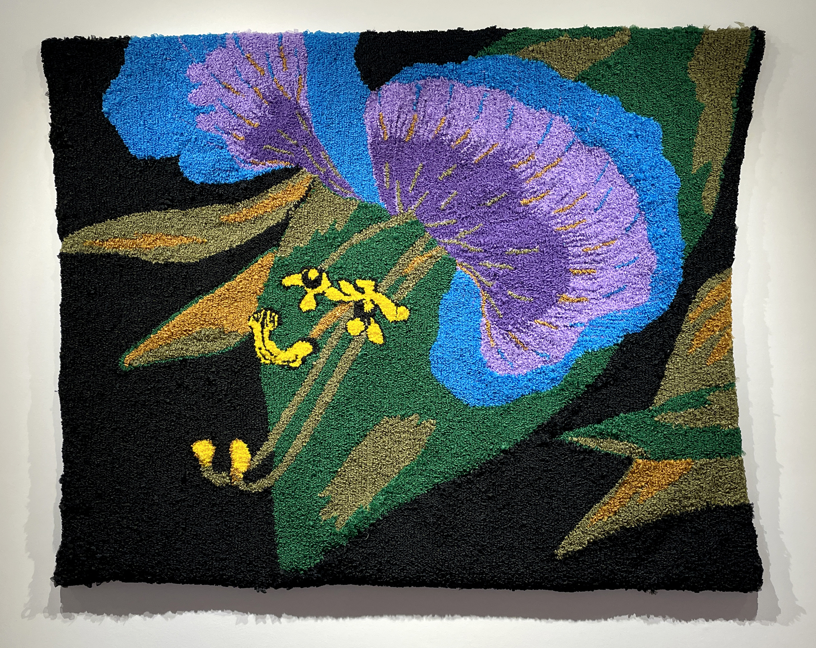 Commelina Communis Dayflower, 2022 Tufted organza ribbon 111.7 x 147.3 cm / 44 x 58 in