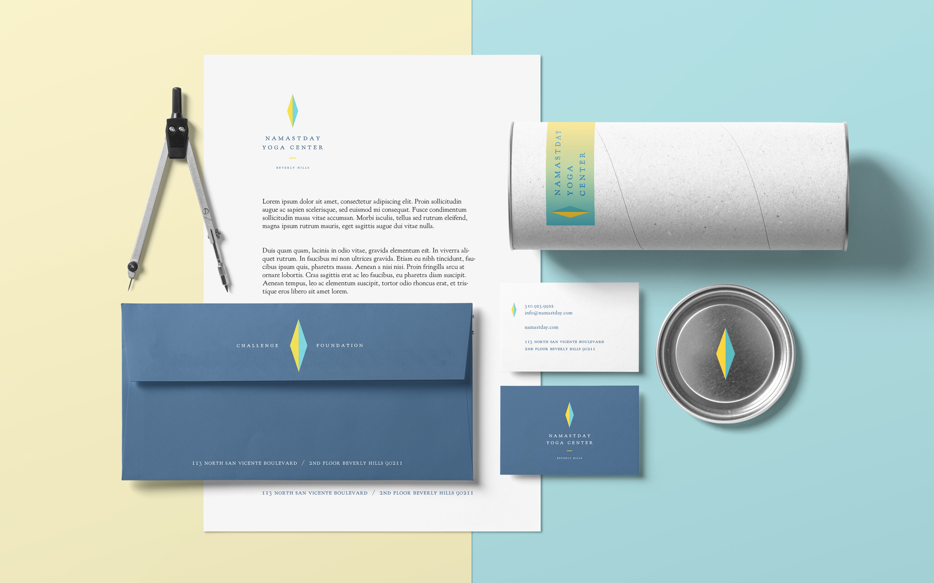Integrated brand identity and communication strategy for Namastday Yoga Center, Los Angeles