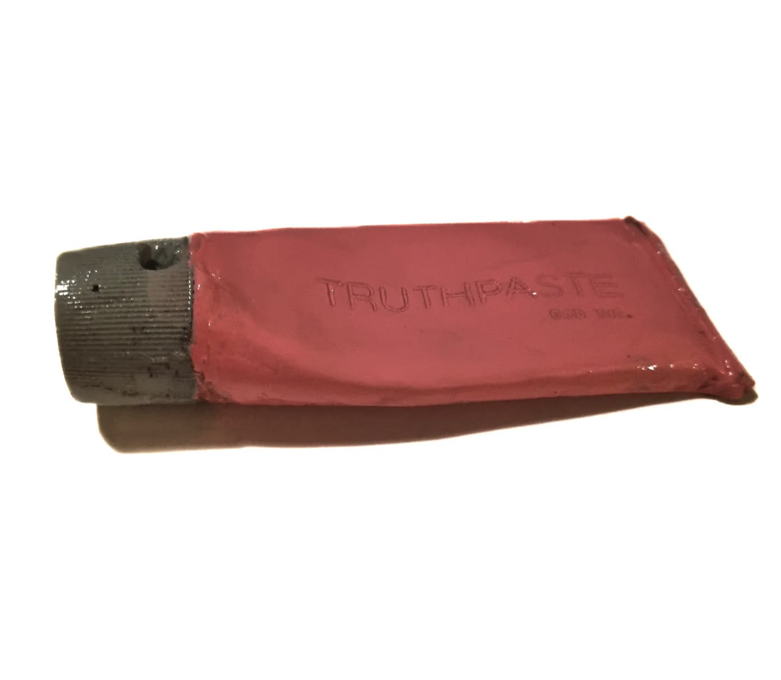 Truthpaste, Solid Tin, enameled paint, 12x5x3cm, 2023