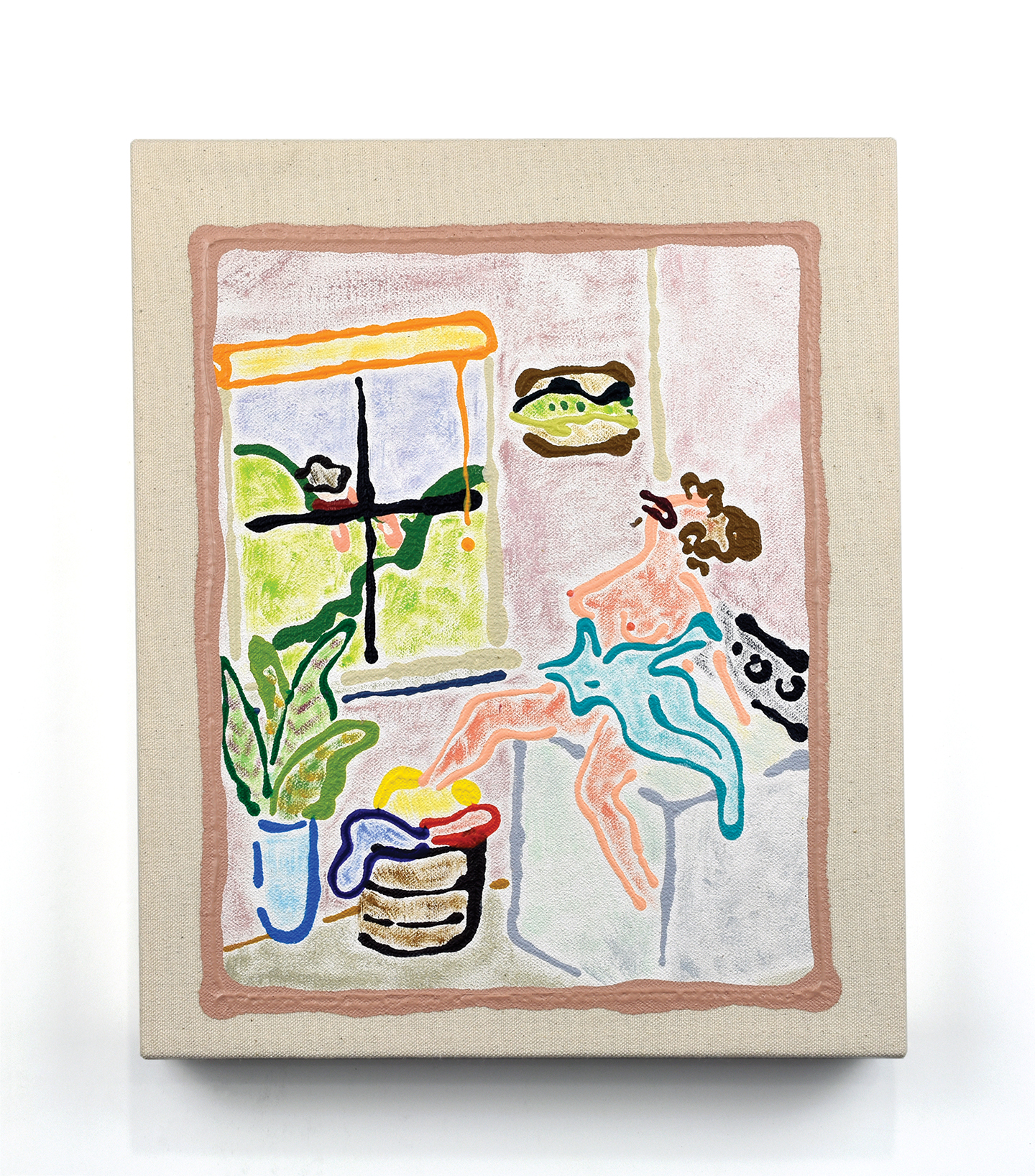 Spin Cycle Watcher, 2019, 10” x 12”, acrylic on canvas 