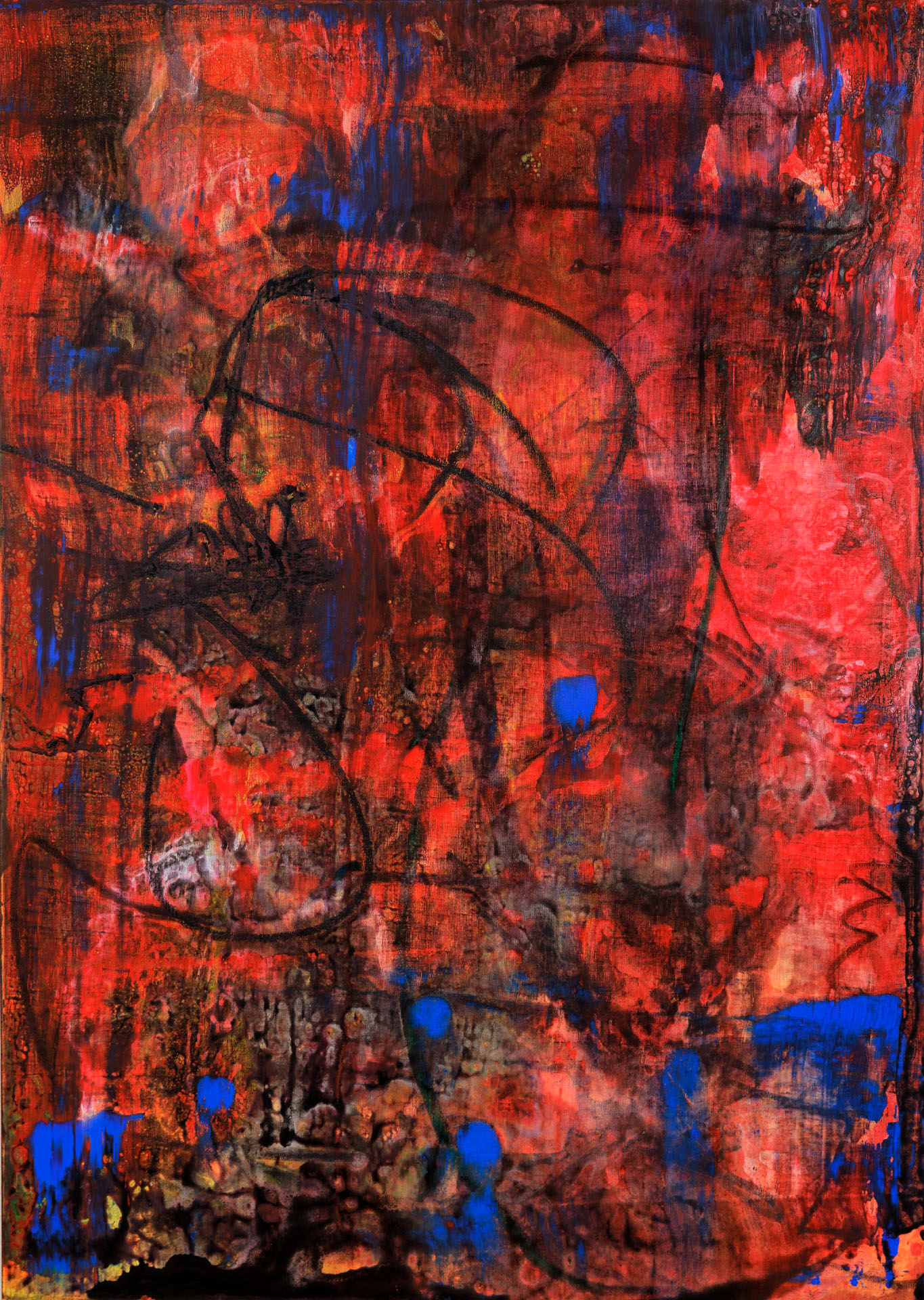 o. T.Acryl, Kohle, Anthrazit auf Leinwand140 x 100 cm