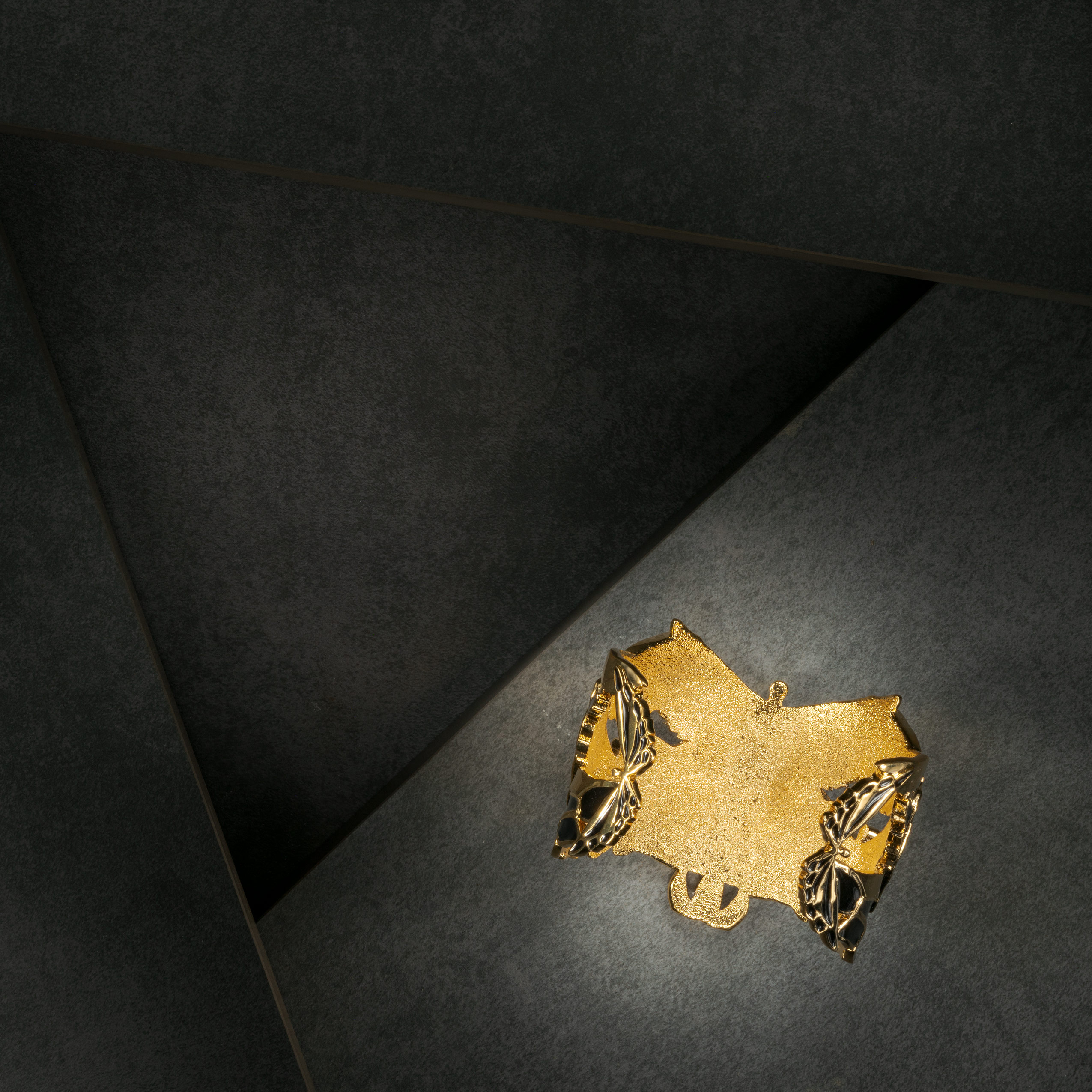 Soaring Cuff Gold and Black View 3 by Angela Mia