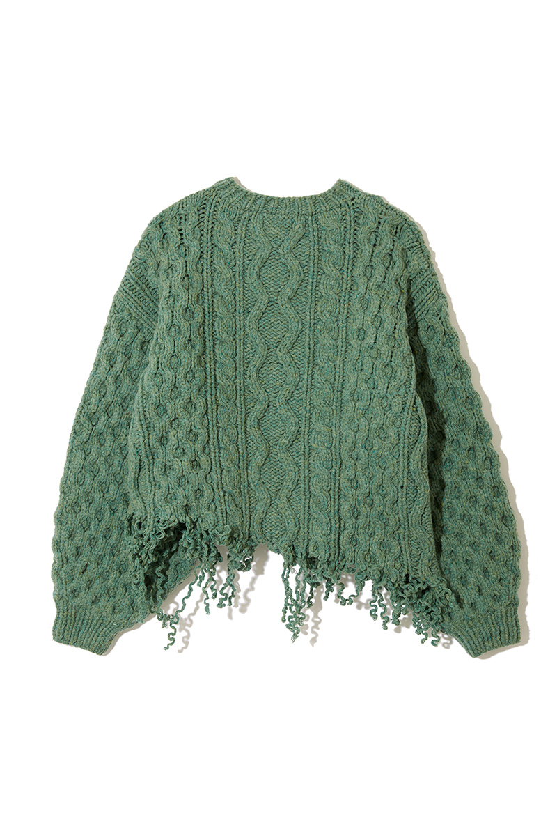 LEINWÄNDE DISASSEMBLY GREEN WOOL SWEATER - t.a.