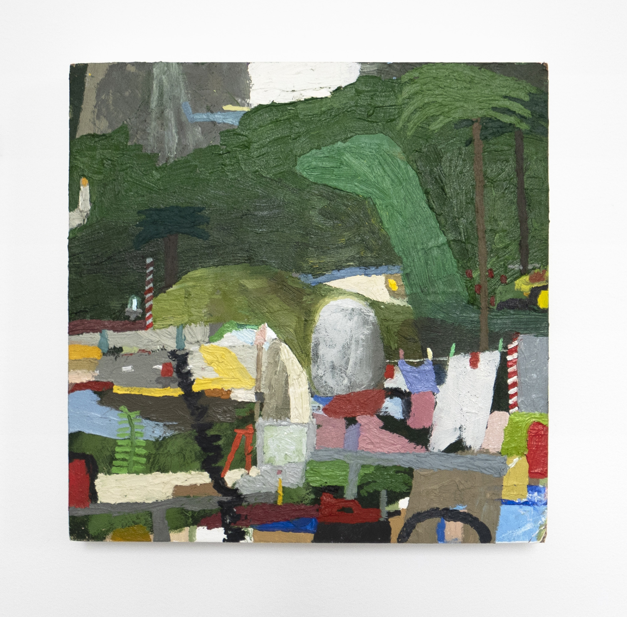 Fern Frond, Phone Cord, Pencil, Egg, 8 x 8”, 2020