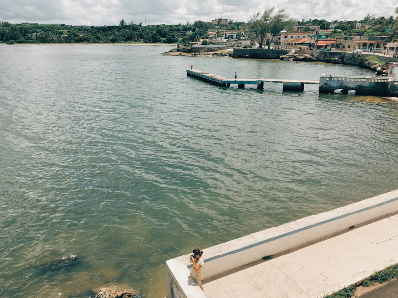 My sister in Cojimar facing Mexico, 2016