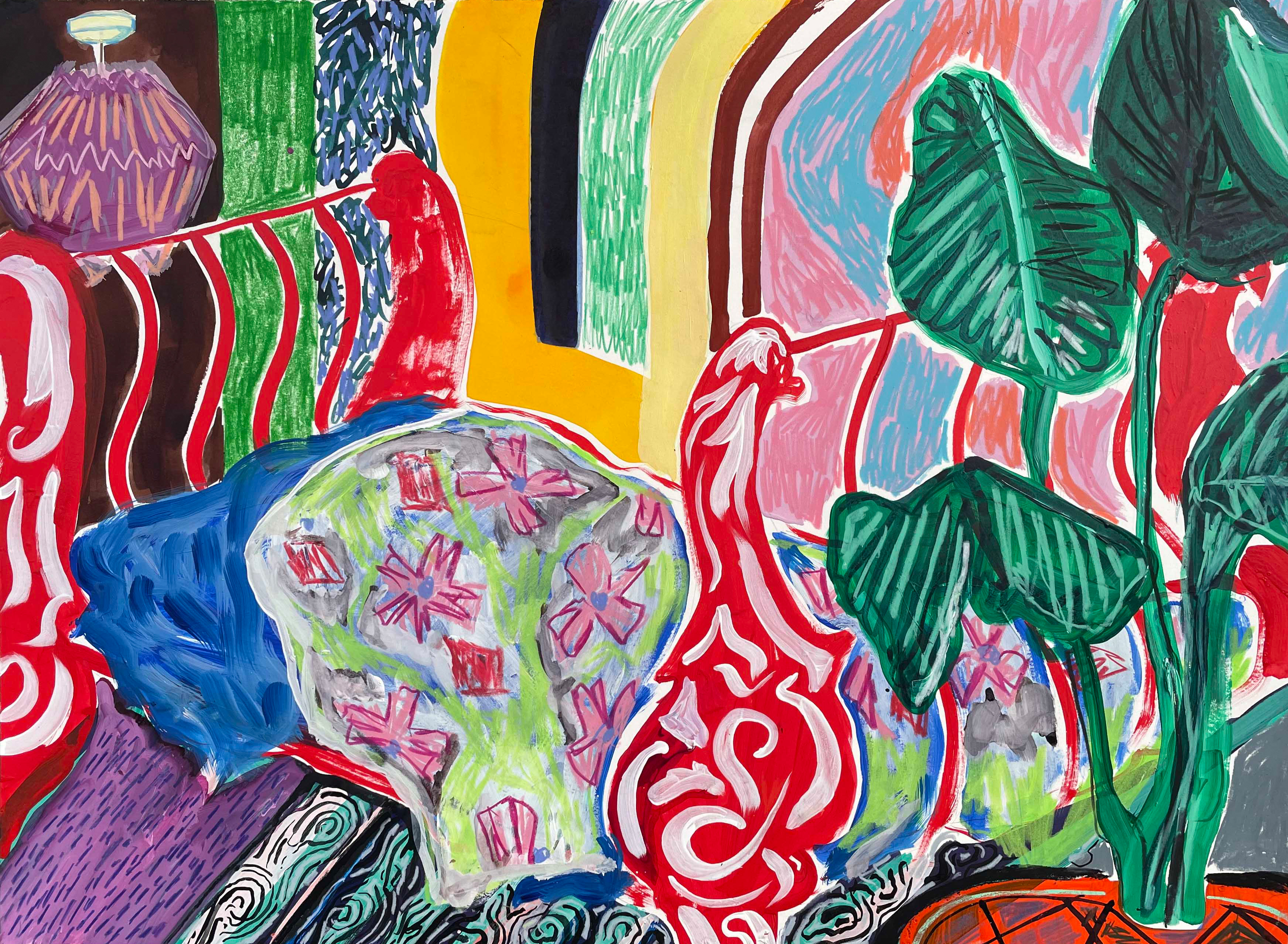 Rose Electra HarrisDaydreaming, 2021Pigment, Acrylic Colour Pencils, Wax Crayon and Oil Pastel on Paper66 x 86 cm