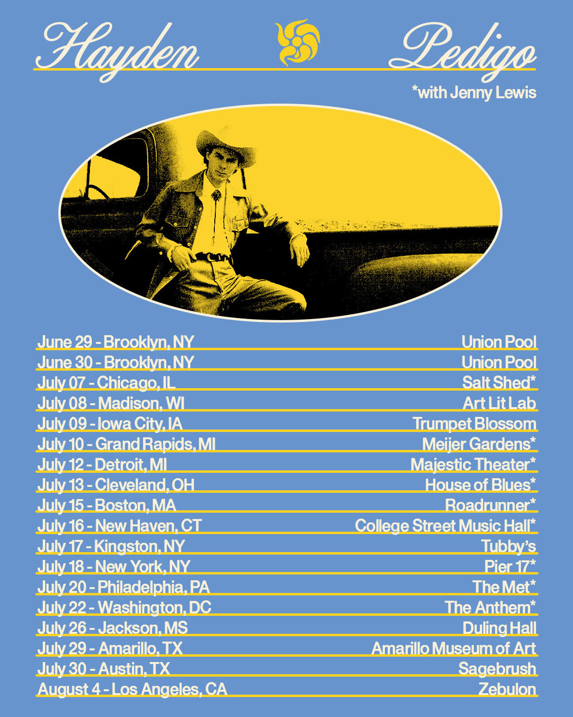 Tour Poster for Hayden Pedigo