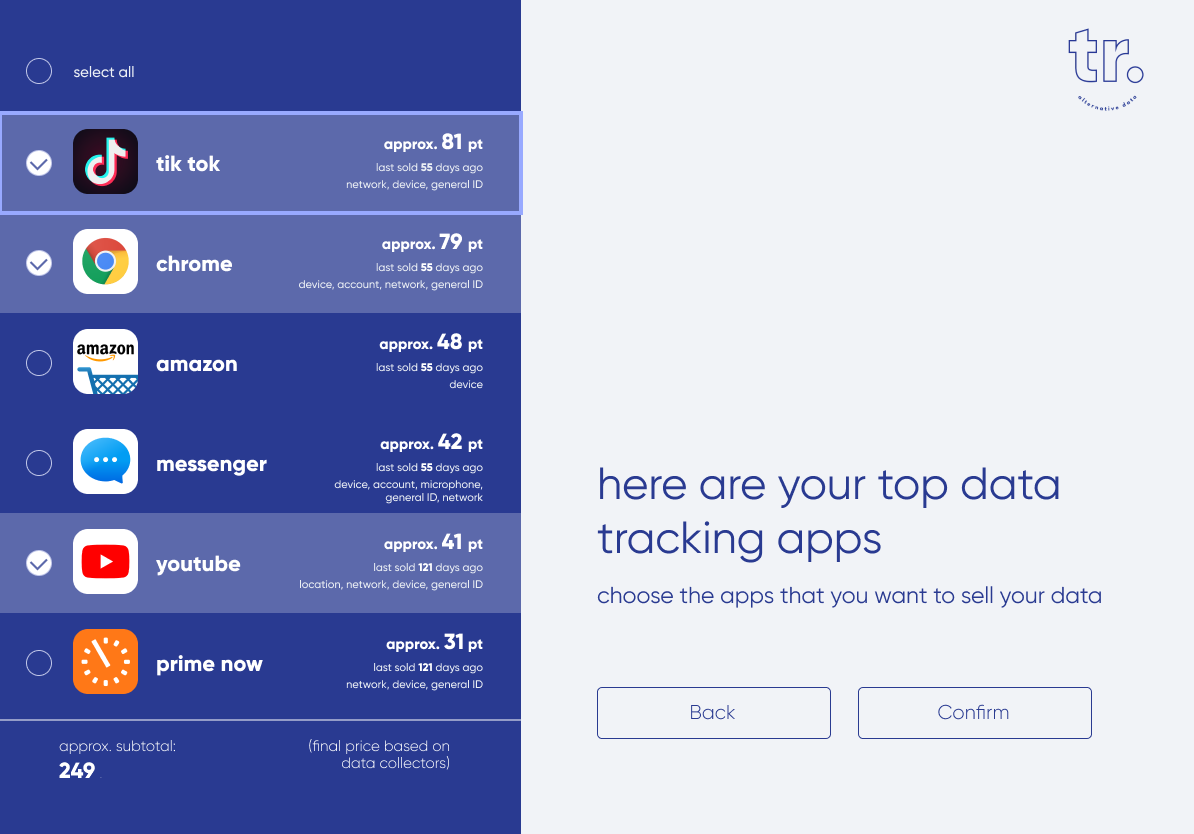 Choose data