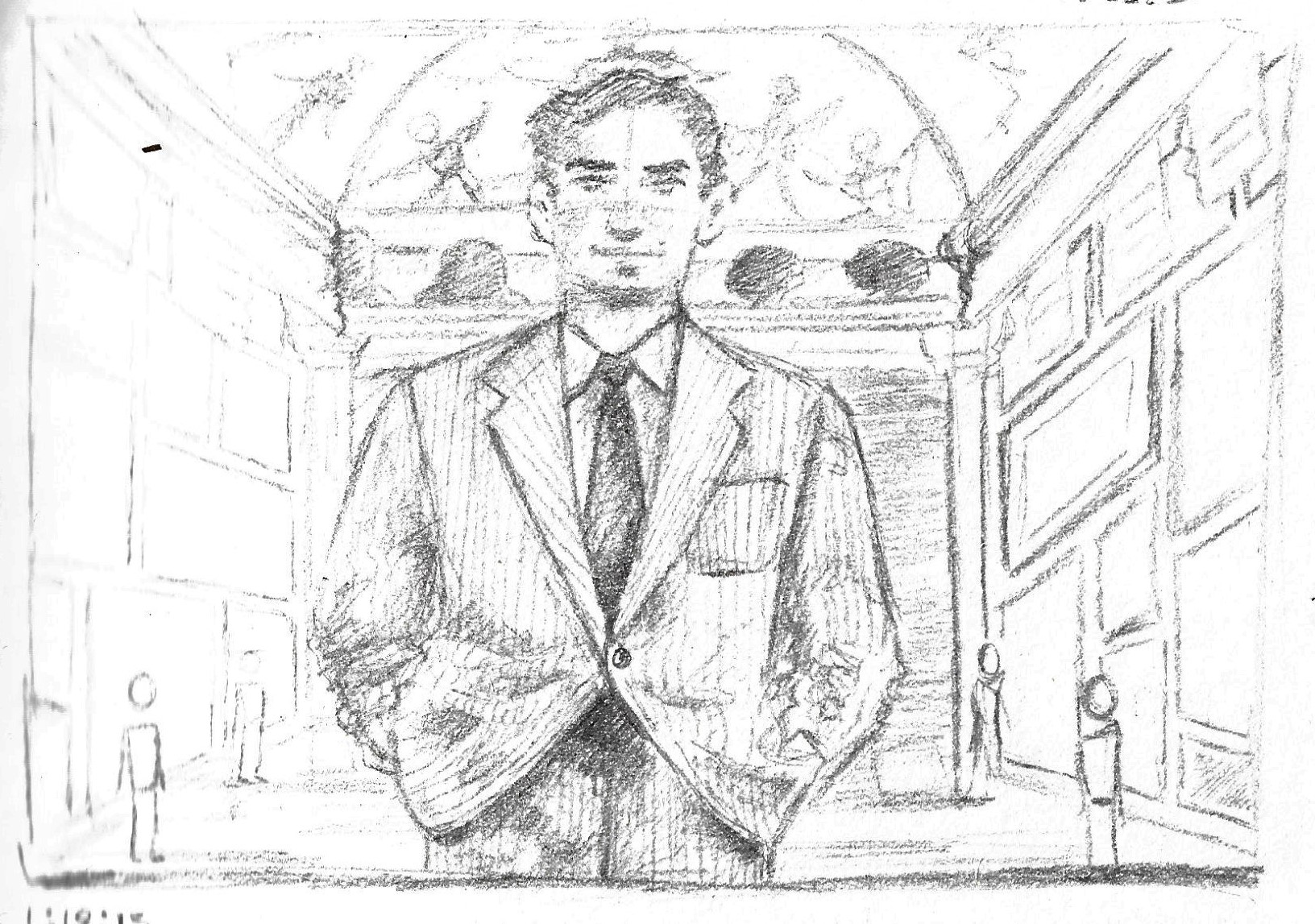 (roman holiday) camera follows joe as he walks back the way he came, hands in pockets. his smile is deceptively easy; once again his feelings are being masked.  shot is drawn out to bait the audience slightly with the possibility of a happier ending. but as he fills the frame more and more, it becomes obvious that we will not get that happier ending we desire. bittersweet ending where joe leaves our view as the shot lingers in place.