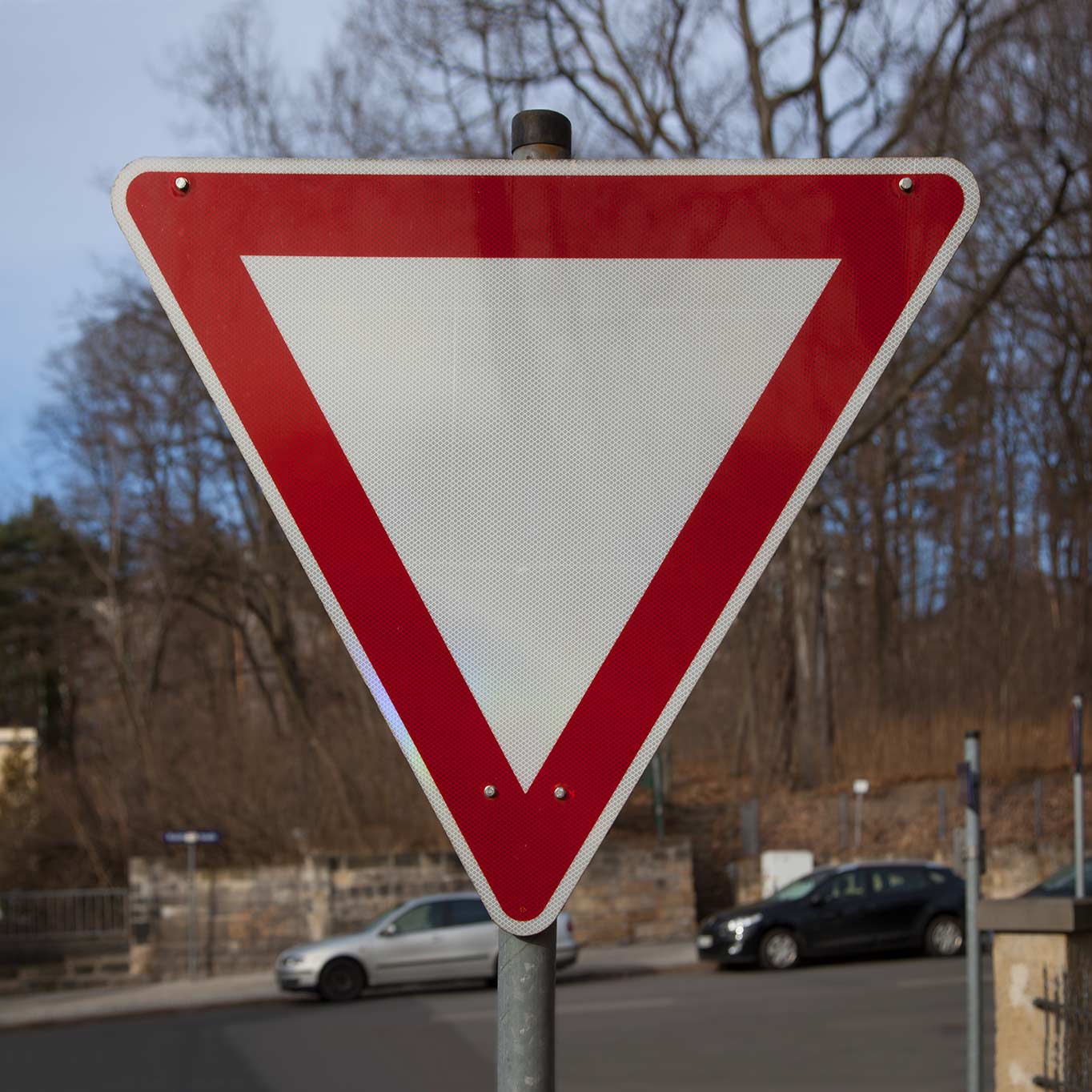 Sign 6/30 (Traffic sign giving right of way), 2014, carbon print, 40 × 40 cm