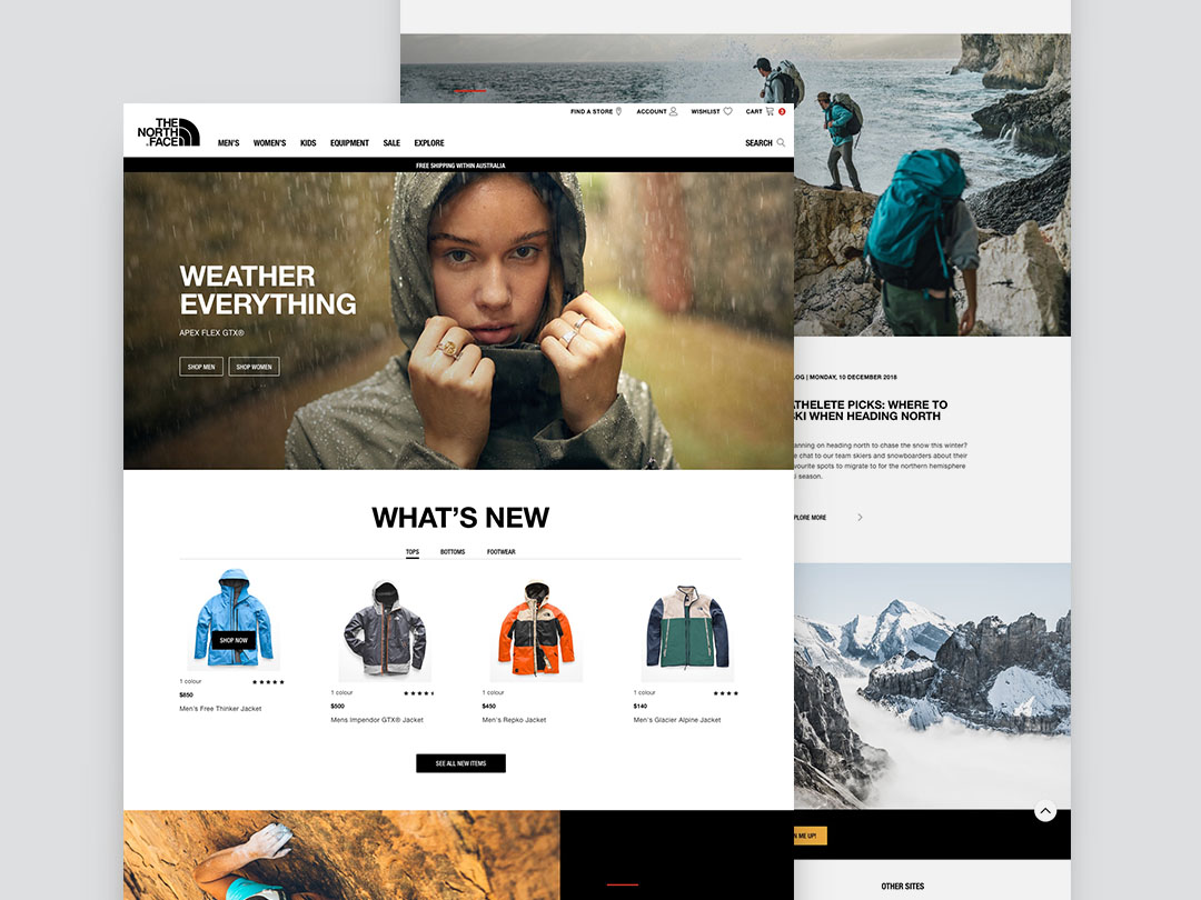 The North Face e-commerce site - Fiona 