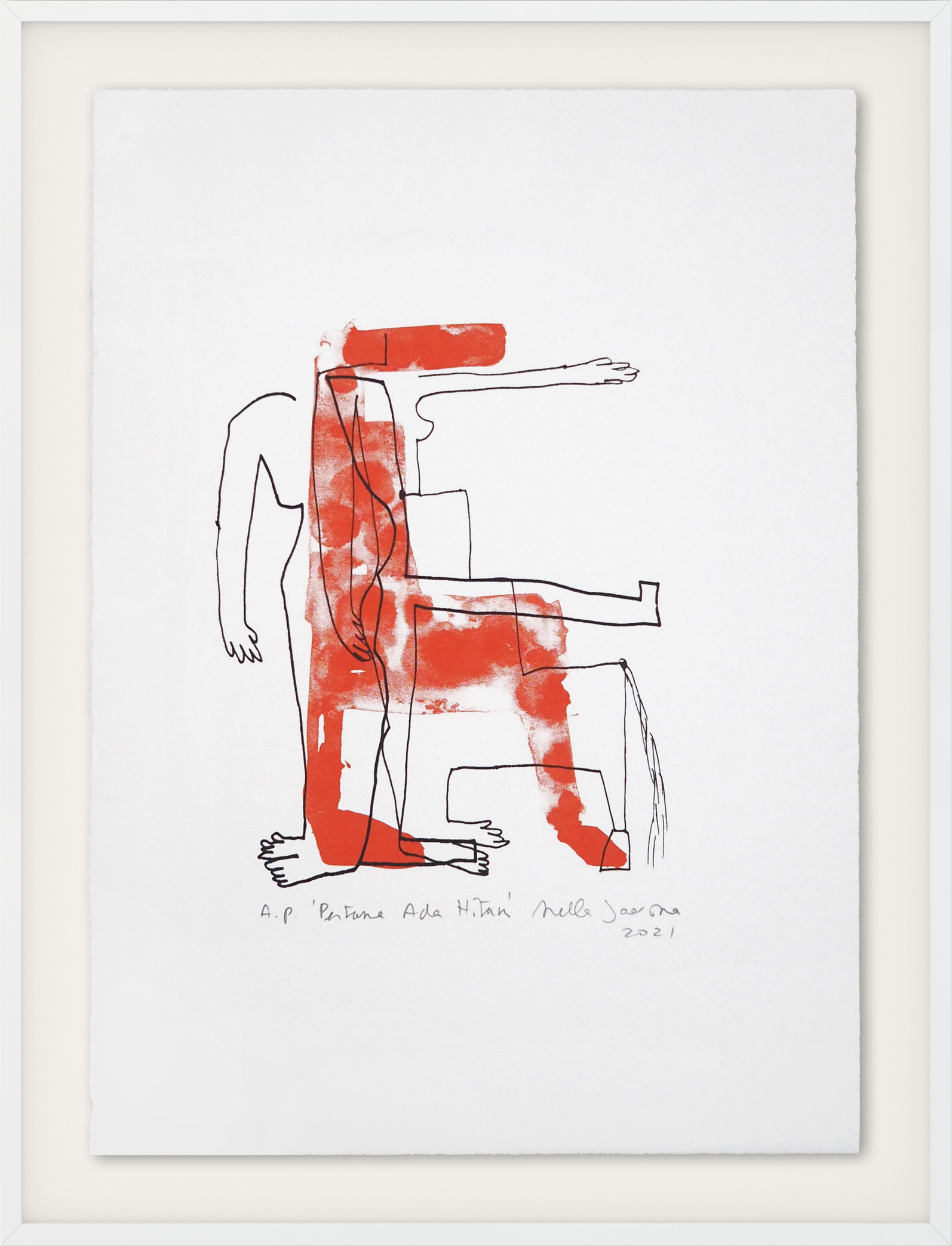 Mella Jaarsma | PERTAMA ADA HITAM | 2021 | Limited Edition of 10 Screen Print with Acrylic Ink Archival Cotton Paper 285gsm | Paper Size 35 × 50 cm (13,7 × 19,6 inch)
