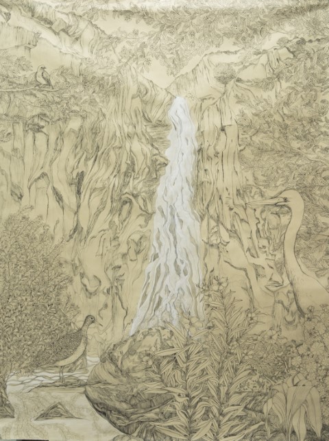 Stato di Empatia, 2016 - Pen and watercolour pastel on paper -  200x150 cm