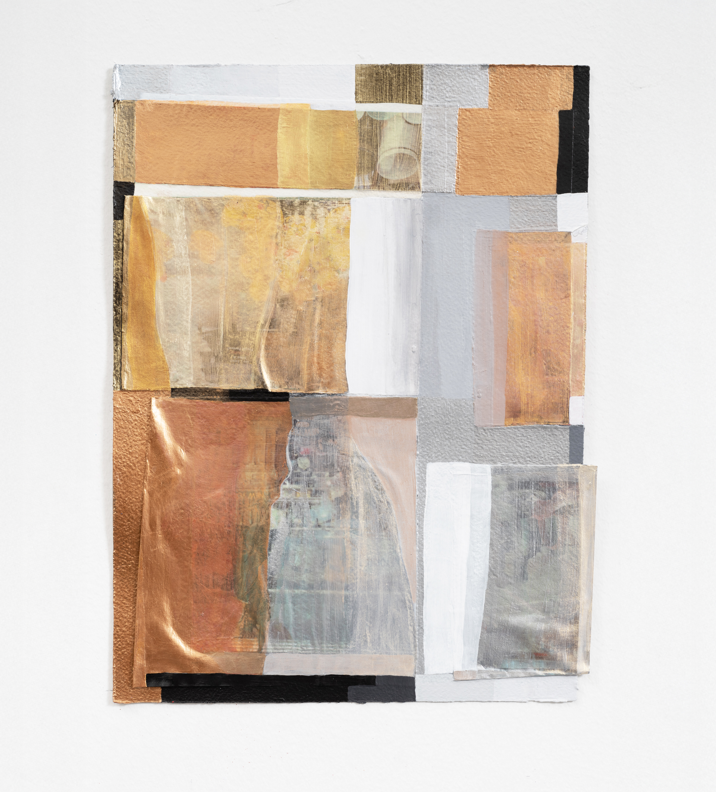 Midtown, 2024, 12 x 9 in, Acrylic and printed photograph on Arches paper