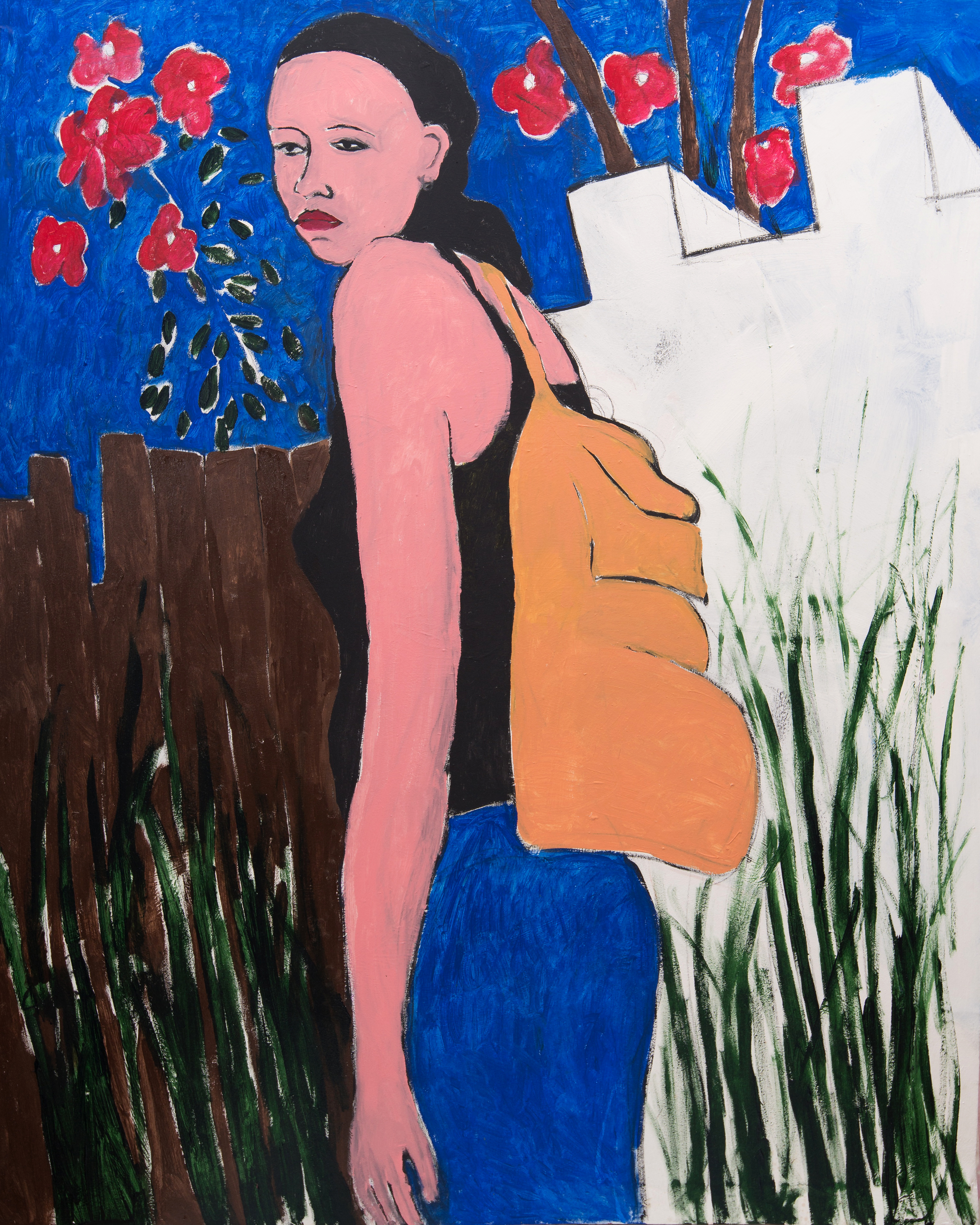 'Girl with Backpack' 150x120cm Acrylic on Canvas 