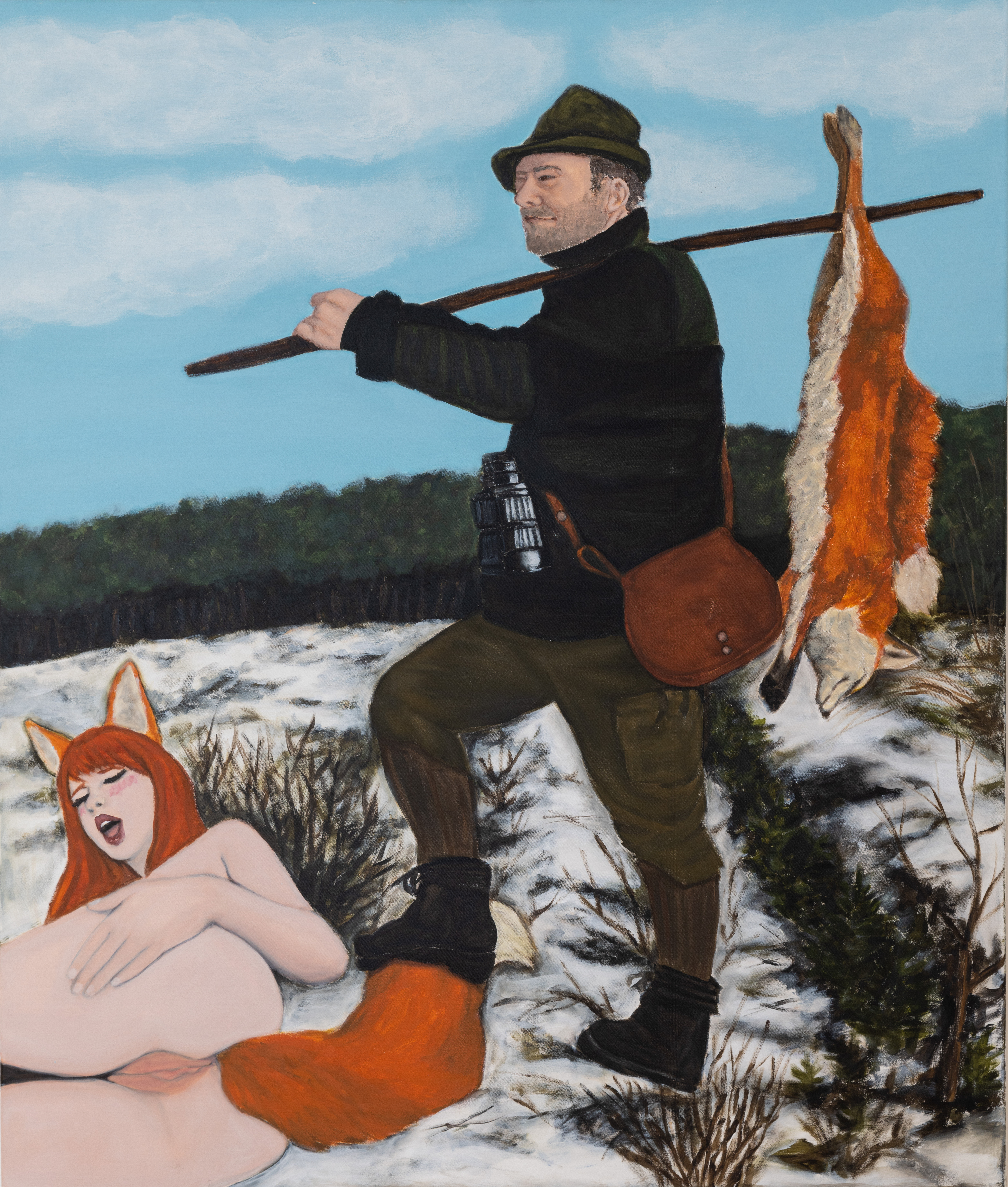 Foxy lady, acrylic on canvas, 130x110 cm, 2023