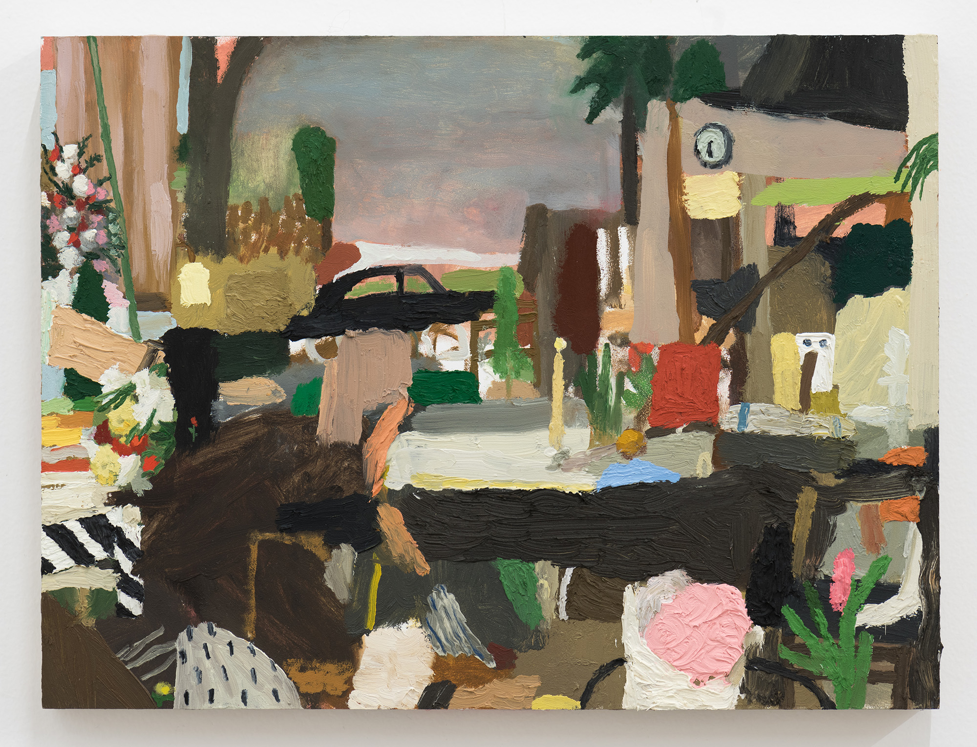 Flowers, Fountain, Six O’Clock, 9 x 12”, 2020