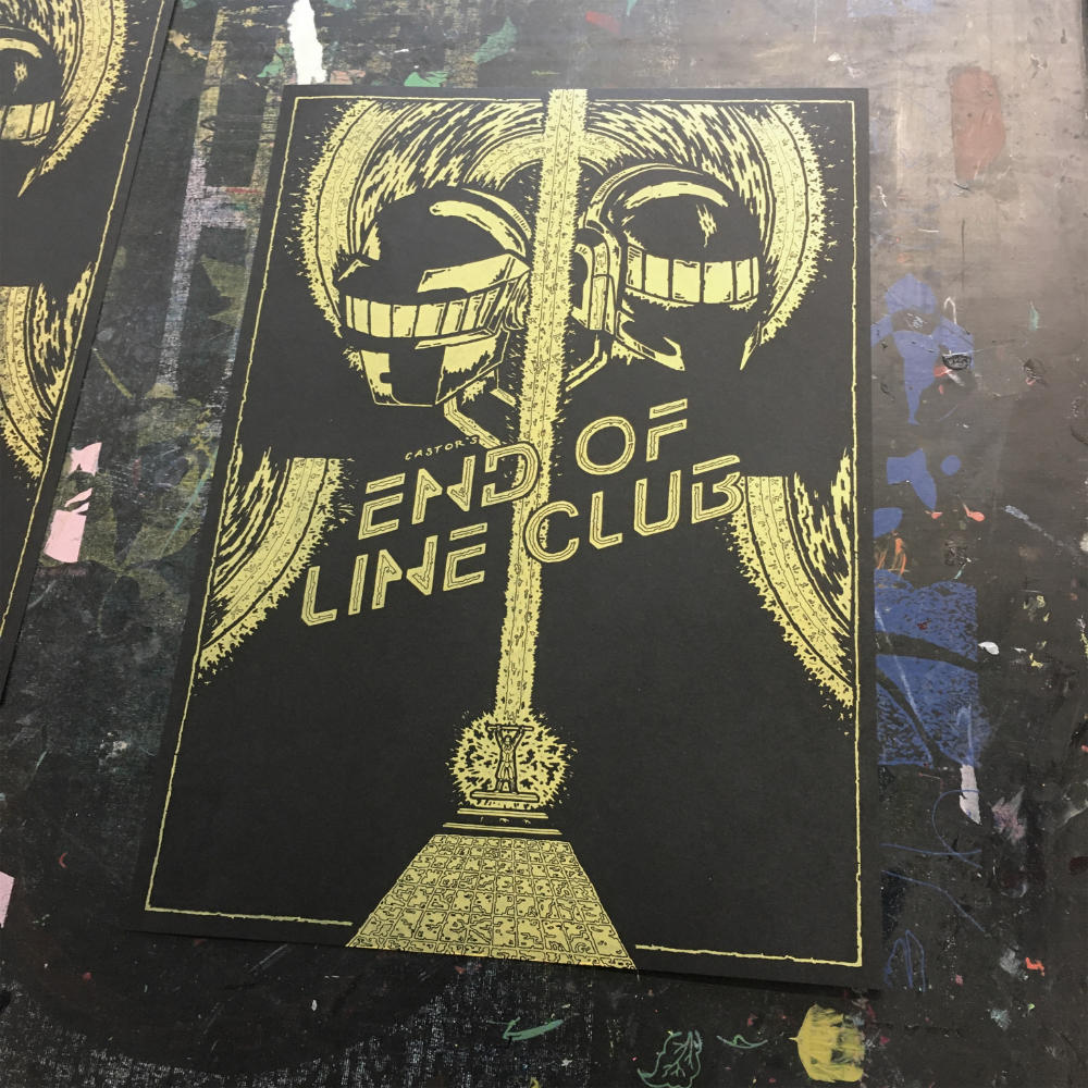 One of the prints after the first colour of ink had been applied