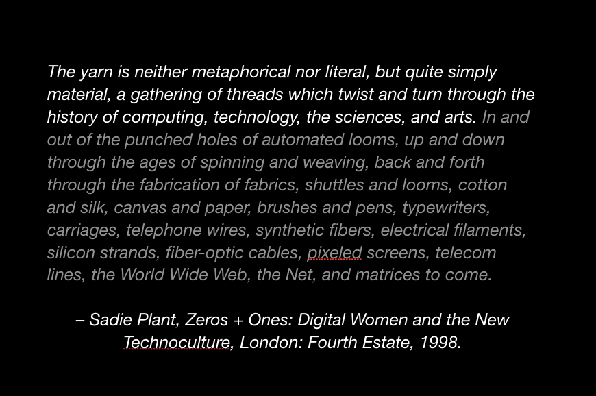 Zeros + ones : digital women + the new technoculture. Book by Sadie Plant