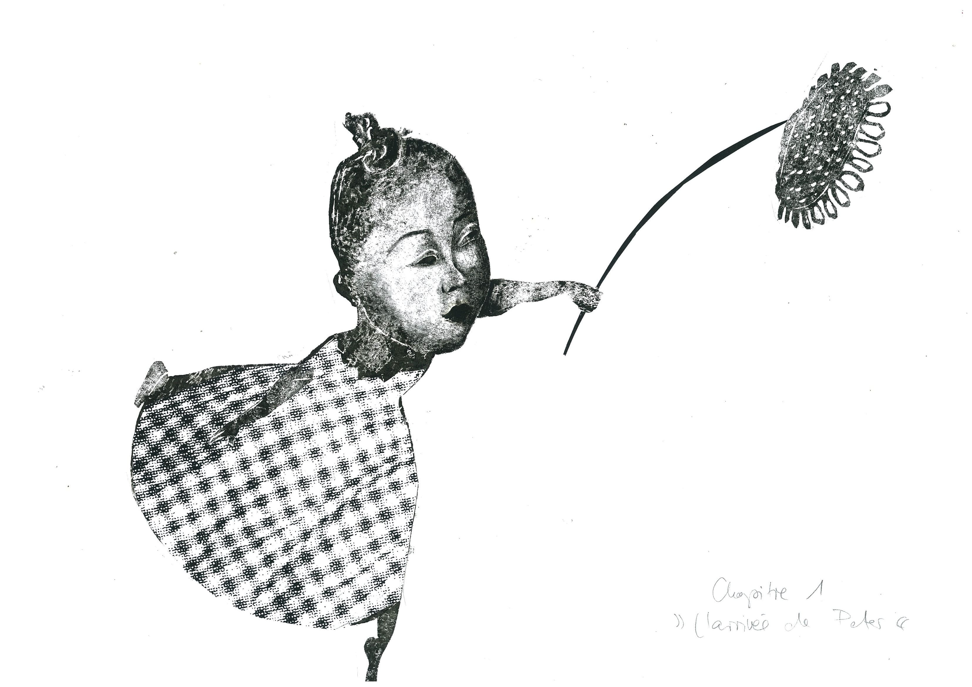 WendyLinocut, printed with oil paint, some collage elements, variable dimensionsSerie: Peter Pan/Text: James Matthew BarrieÉditions Être, Paris, 2005