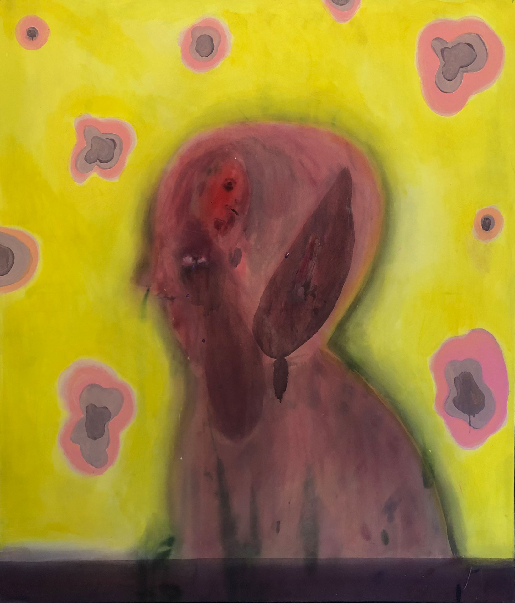 untitled / 140 x 120 cm / acrylic on nettle / Andreas Lech 2023