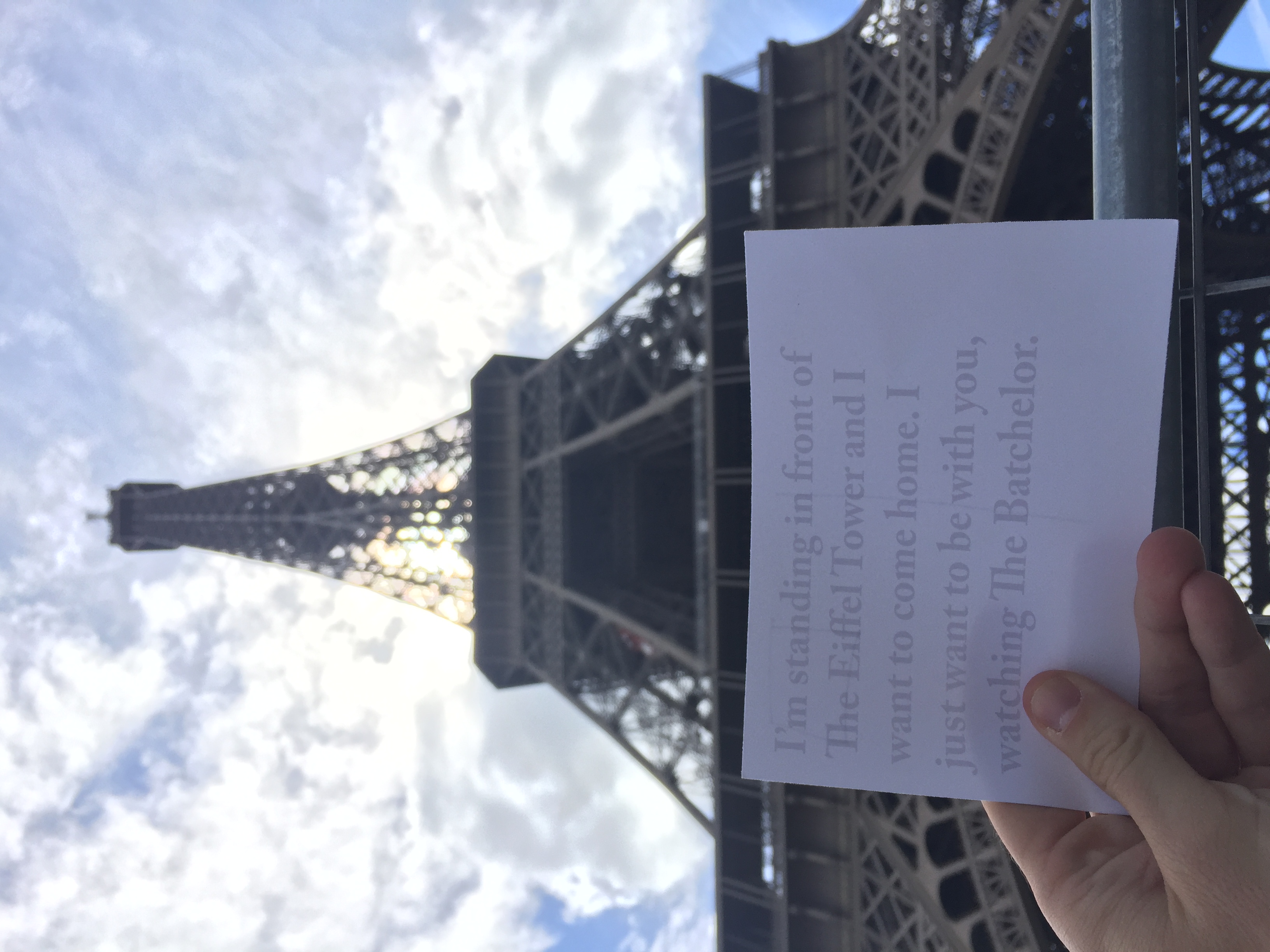 I left this card underneath The Eiffel Tower