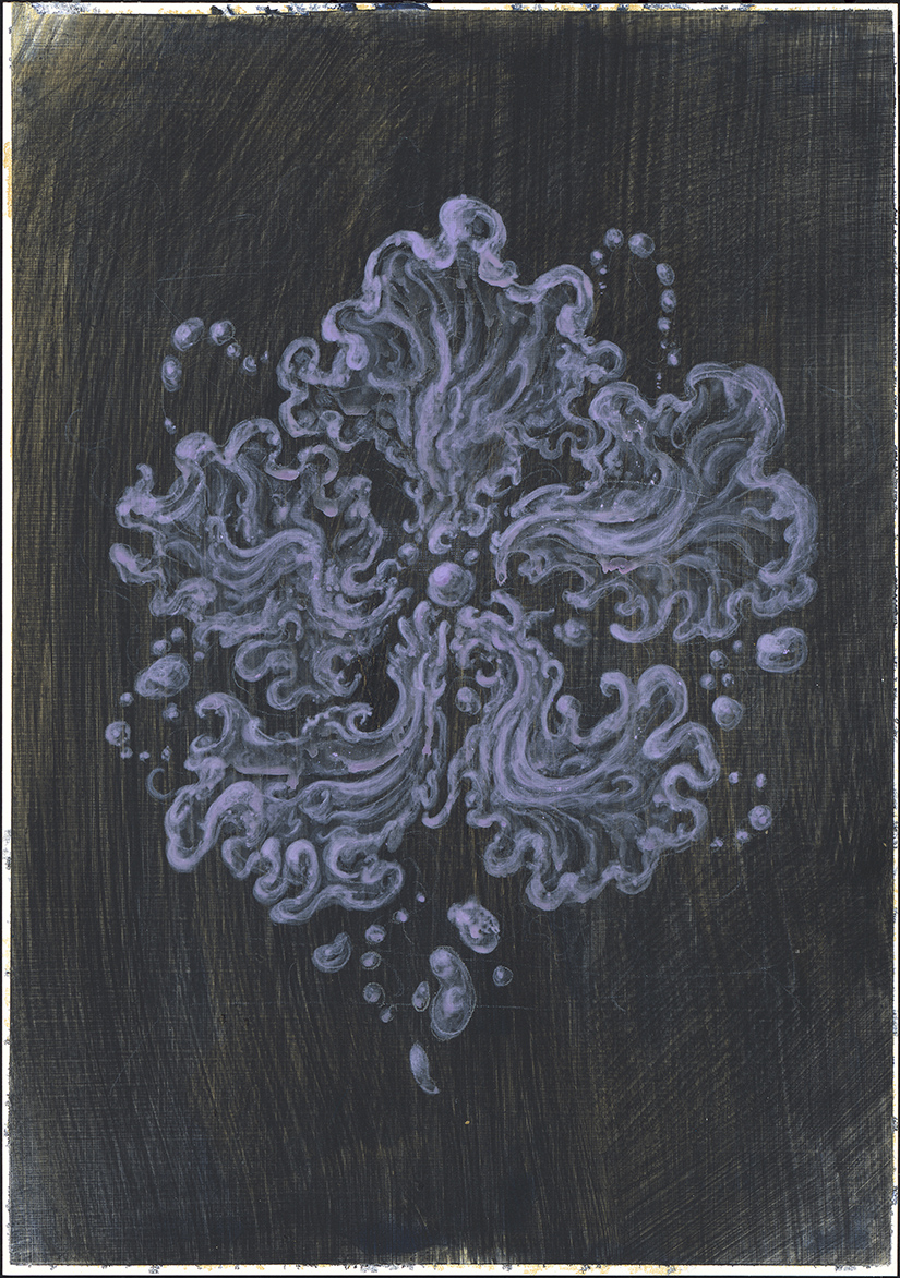 "Museum of Life Sciences Residency -  shell flower" , A4, acrylic on canvas 