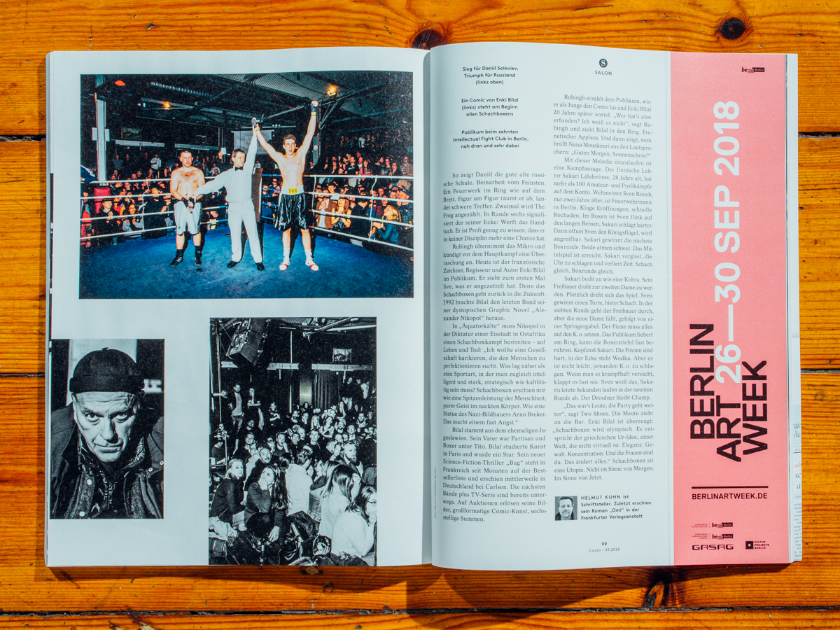 Cicero Nr.9 / Schachboxen Reportage / September 2018