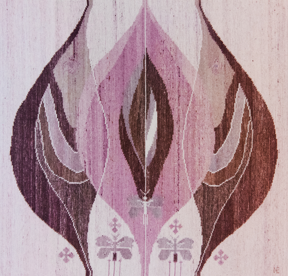 Handwoven wool rug. Serial production. 1970's