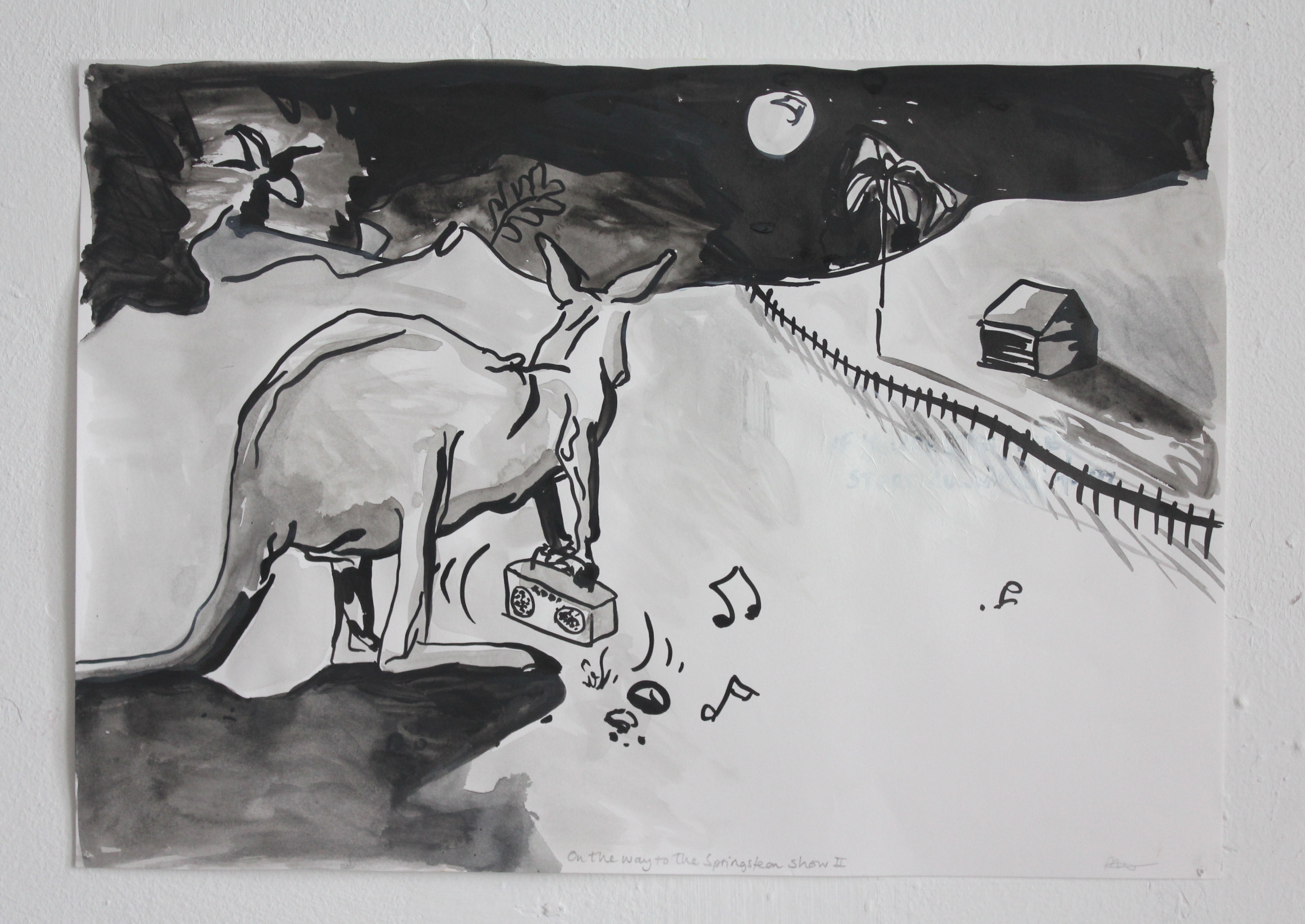 On the way to the Springsteen show2015Ink on paper