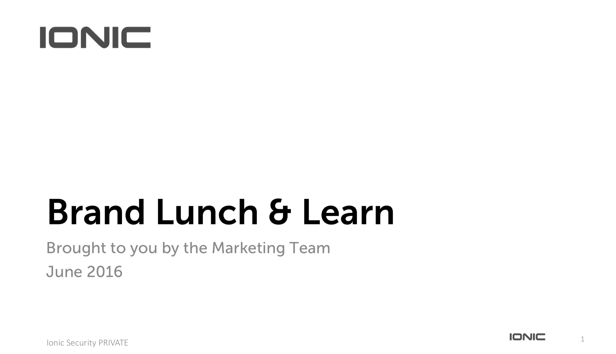 2016 Internal BRAND TRAINING