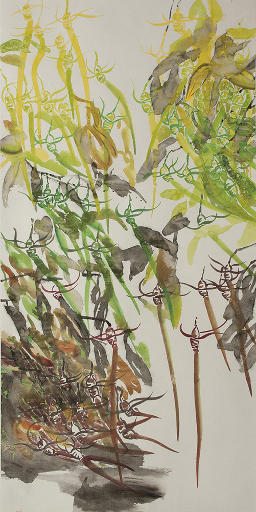 2016 mangrove trees / rhizophora propagules letting go of the parent tree, 138cm x 68cm