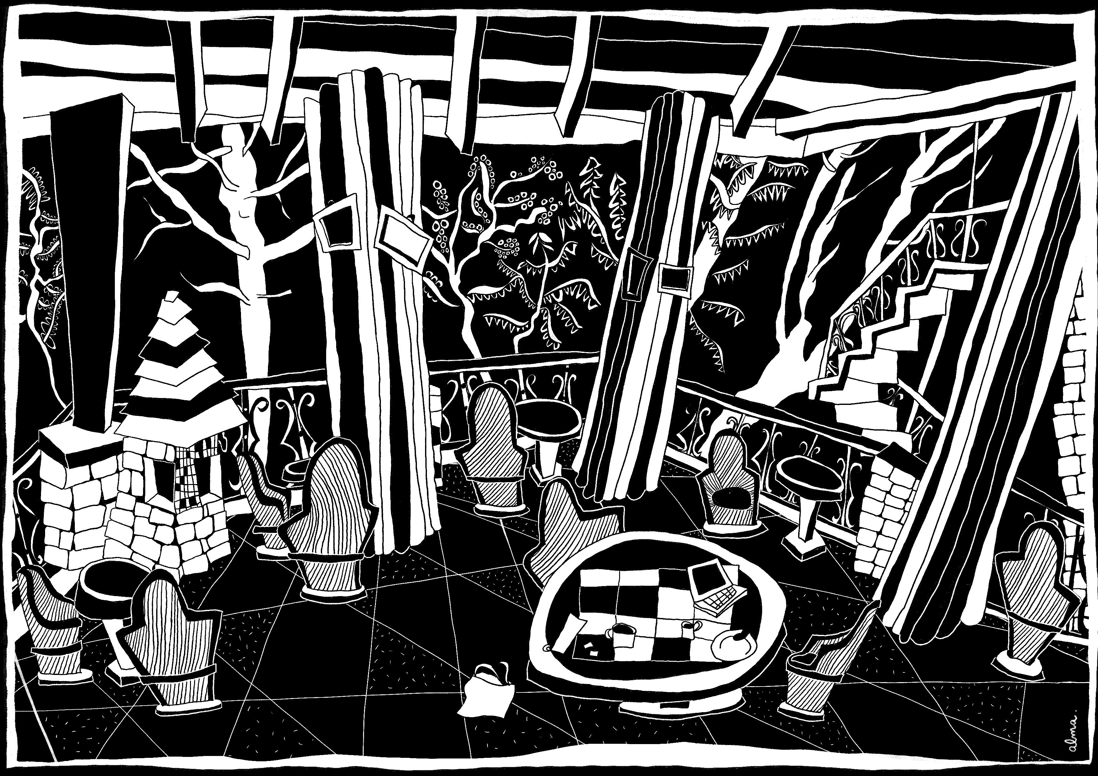 Design, Architecture, Architecture d'Intérieur, Archi d'intérieur, Designer, Marseille, Architecte, Alma Remion, Décoratrice, Décorateur, Archi, Illustration, Illustrateur, Illustratrice, Restaurant, Bar, Café, Commerce, ERP, graphisme