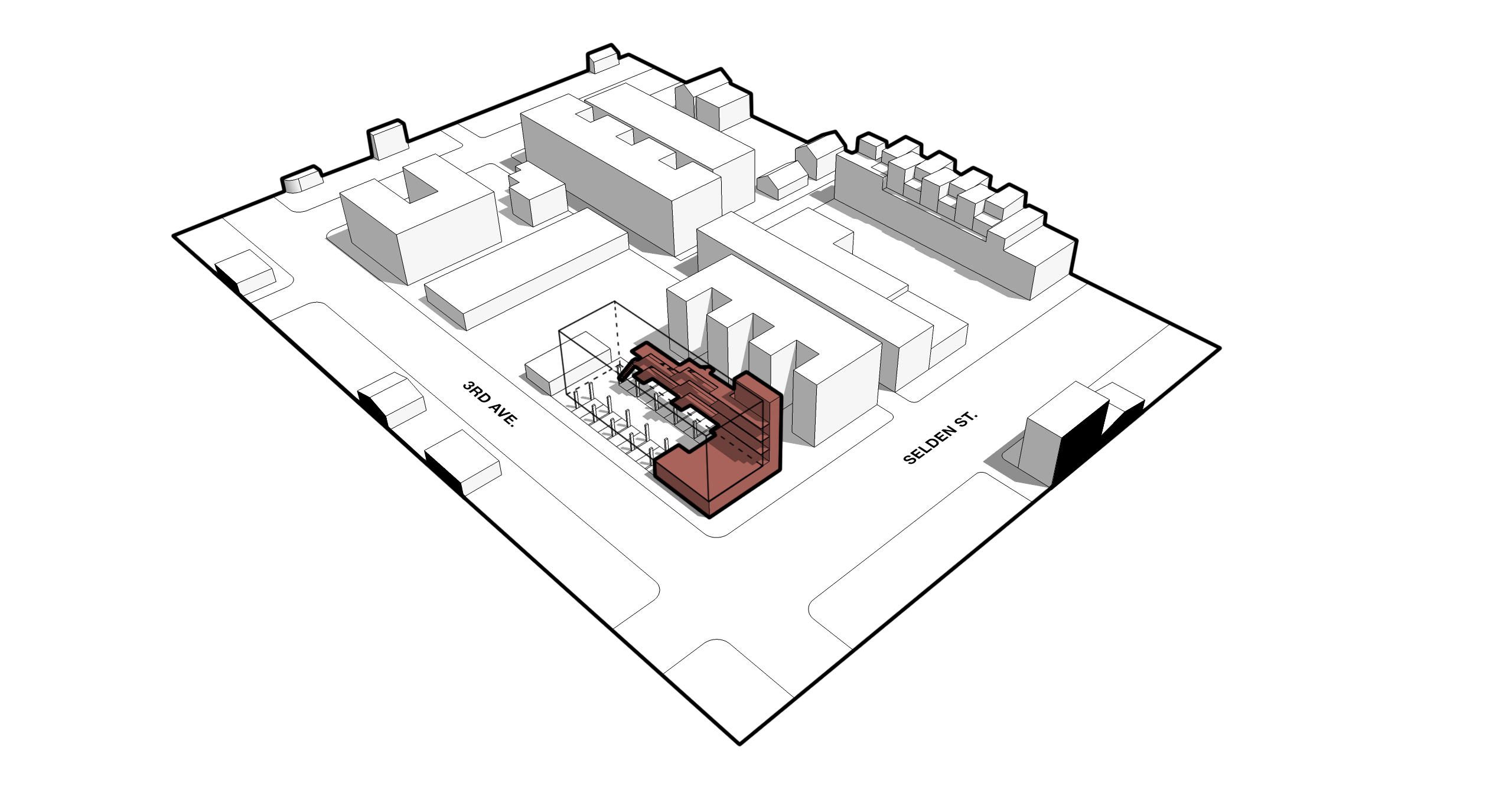 Diagram: 1st floor & vertical circulation