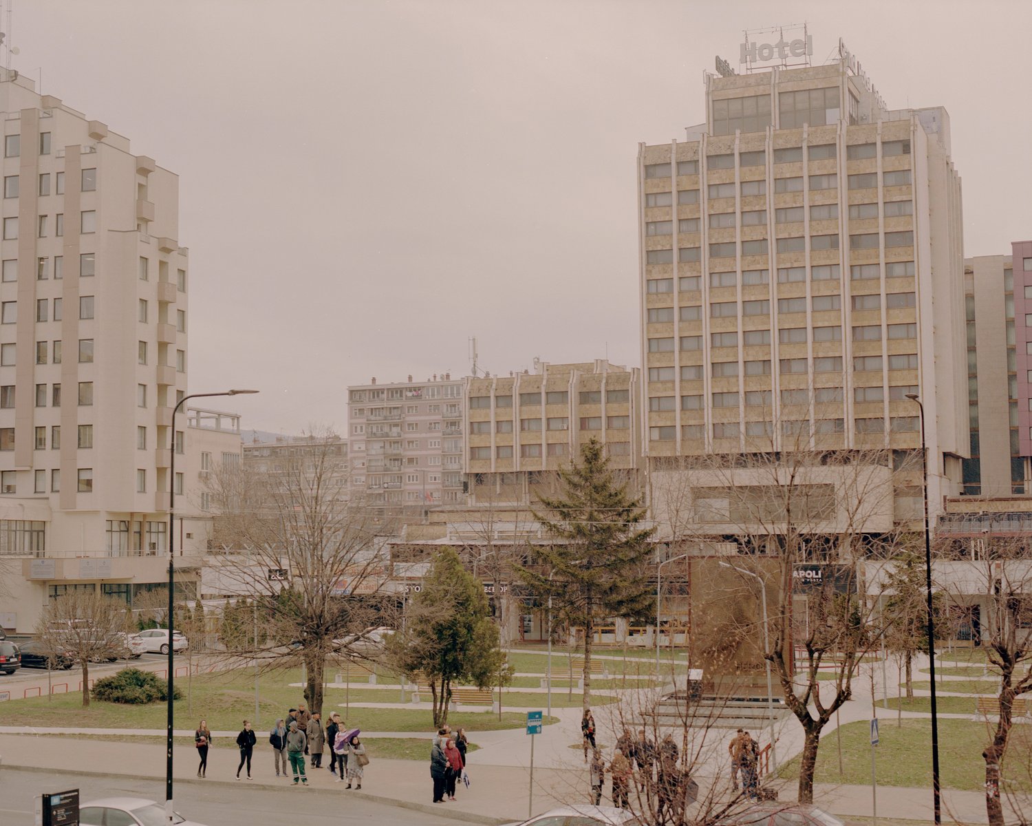 Grand Hotel Prishtina, Kosovo, 2019. Prior to the war, the hotel was owned by the Yugoslav government, but it was privatized in 2006