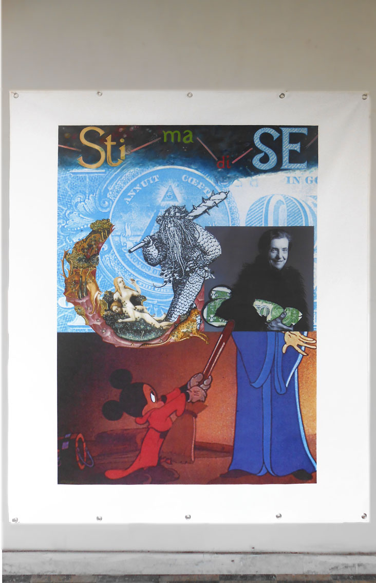 STIMA DI SE, 2014. 180 x 130 cm Tirage sur toile. Impression laser, peinture acrylique