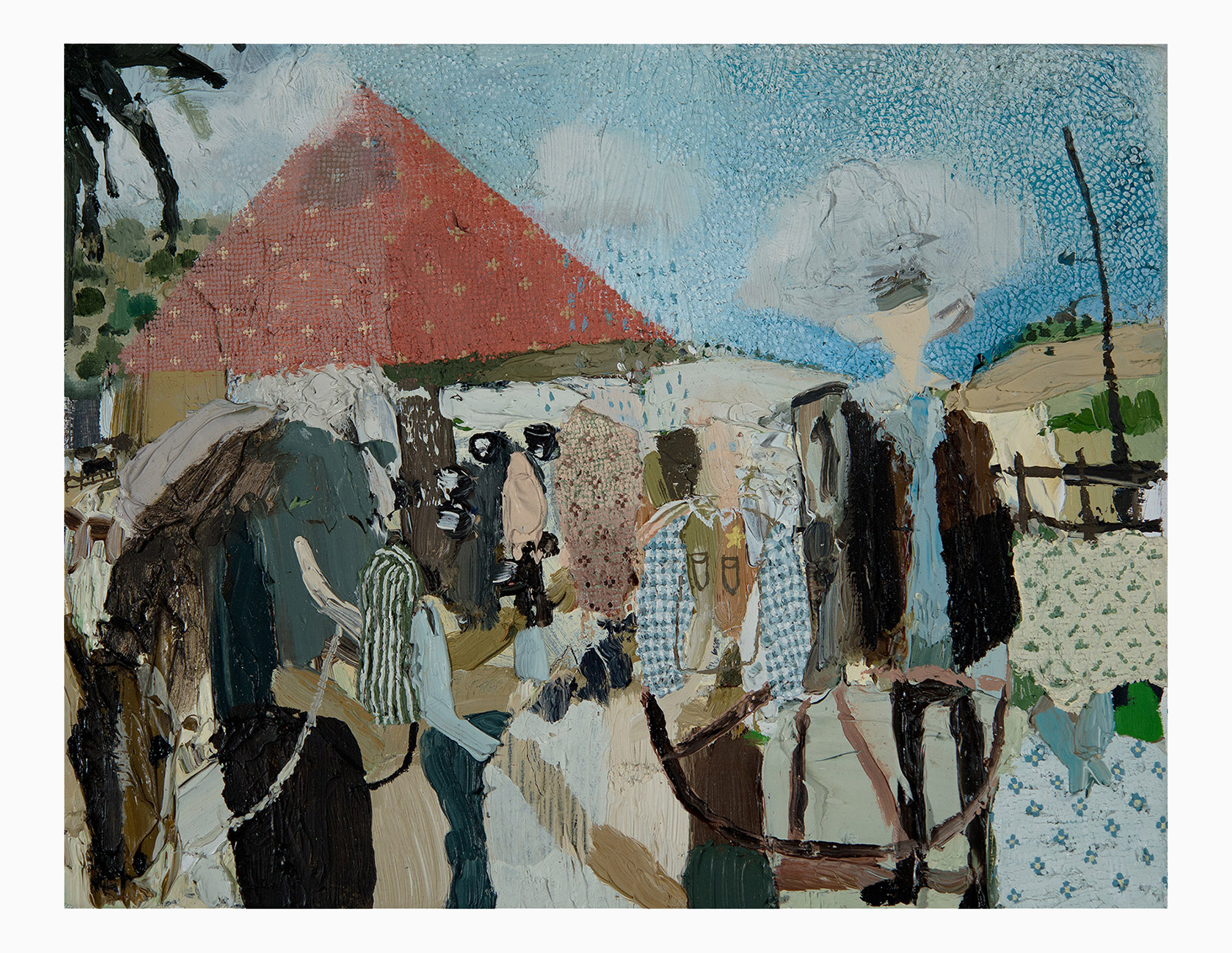 Hitching Post, Wagon Wheel, Desert, Vest, 10 x 13”, 2013