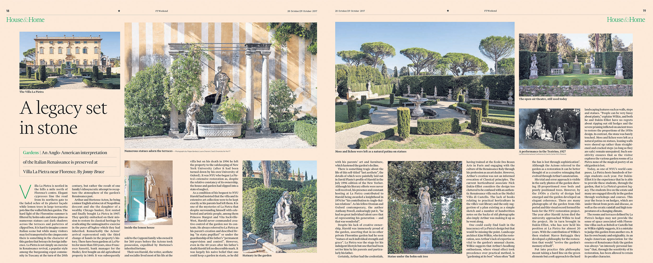 La Pietra Gardens on Financial Times (UK), October 2017