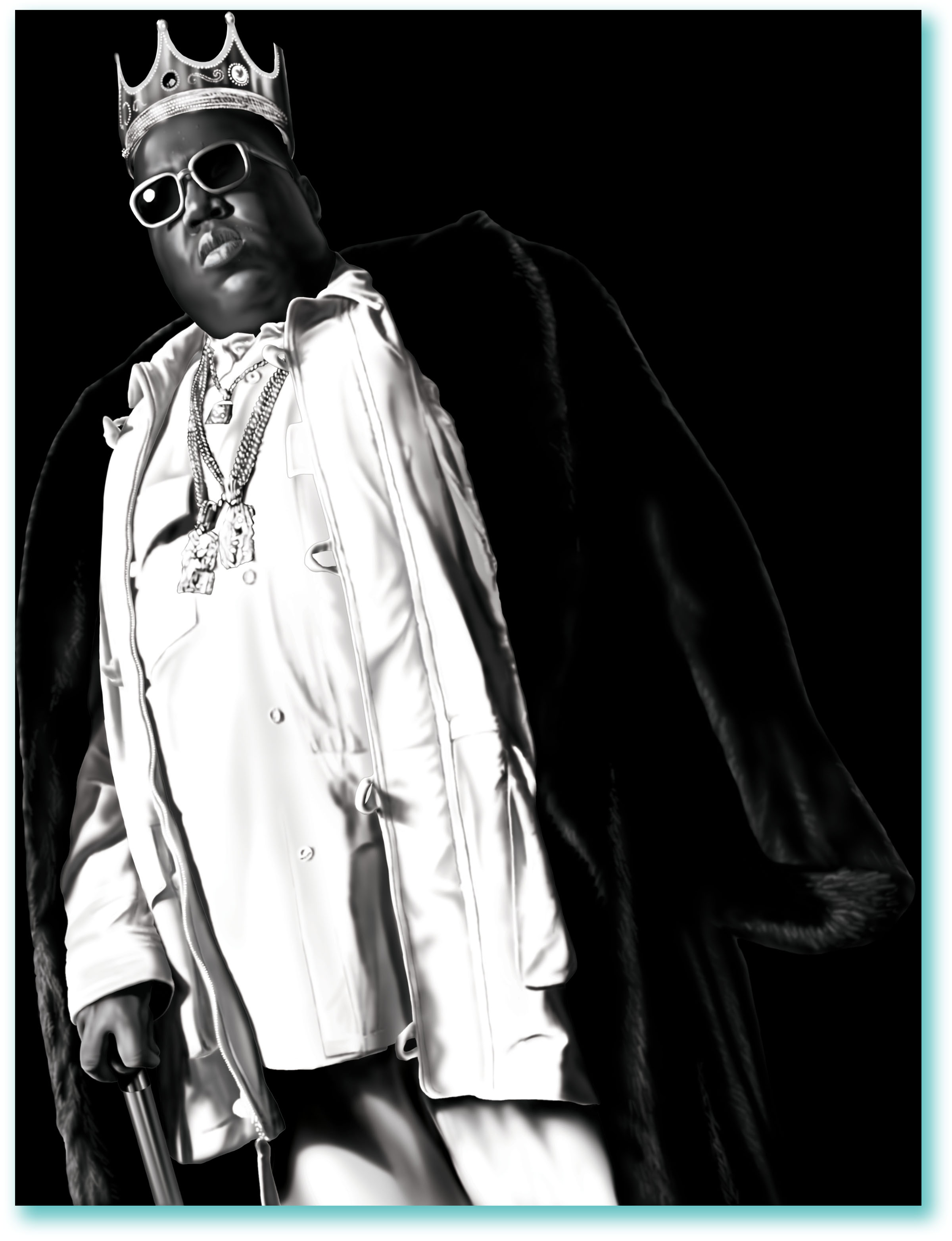 Notorious, B.I.G. BIG, Biggie Smalls, gangsta, rap, murder, shot, music, king, tough, guy, Ted, Johnston, Creative, Studios, creative, director, illustration, illustrator, artist, advertising, marketing