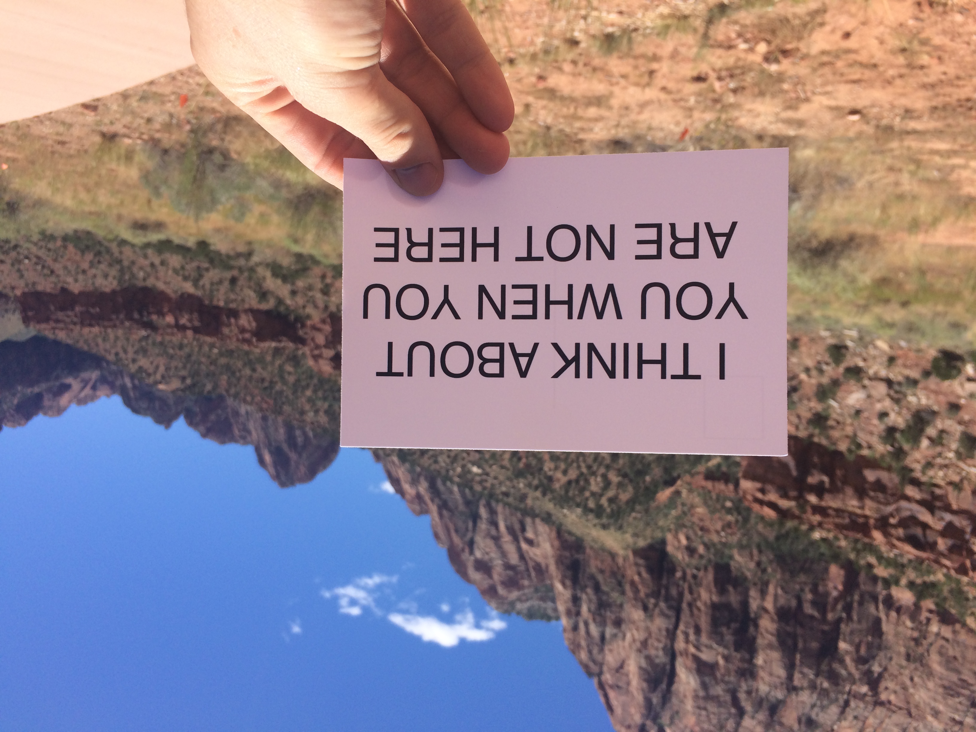 I left this card at a rest area in Zion National Park in Utah