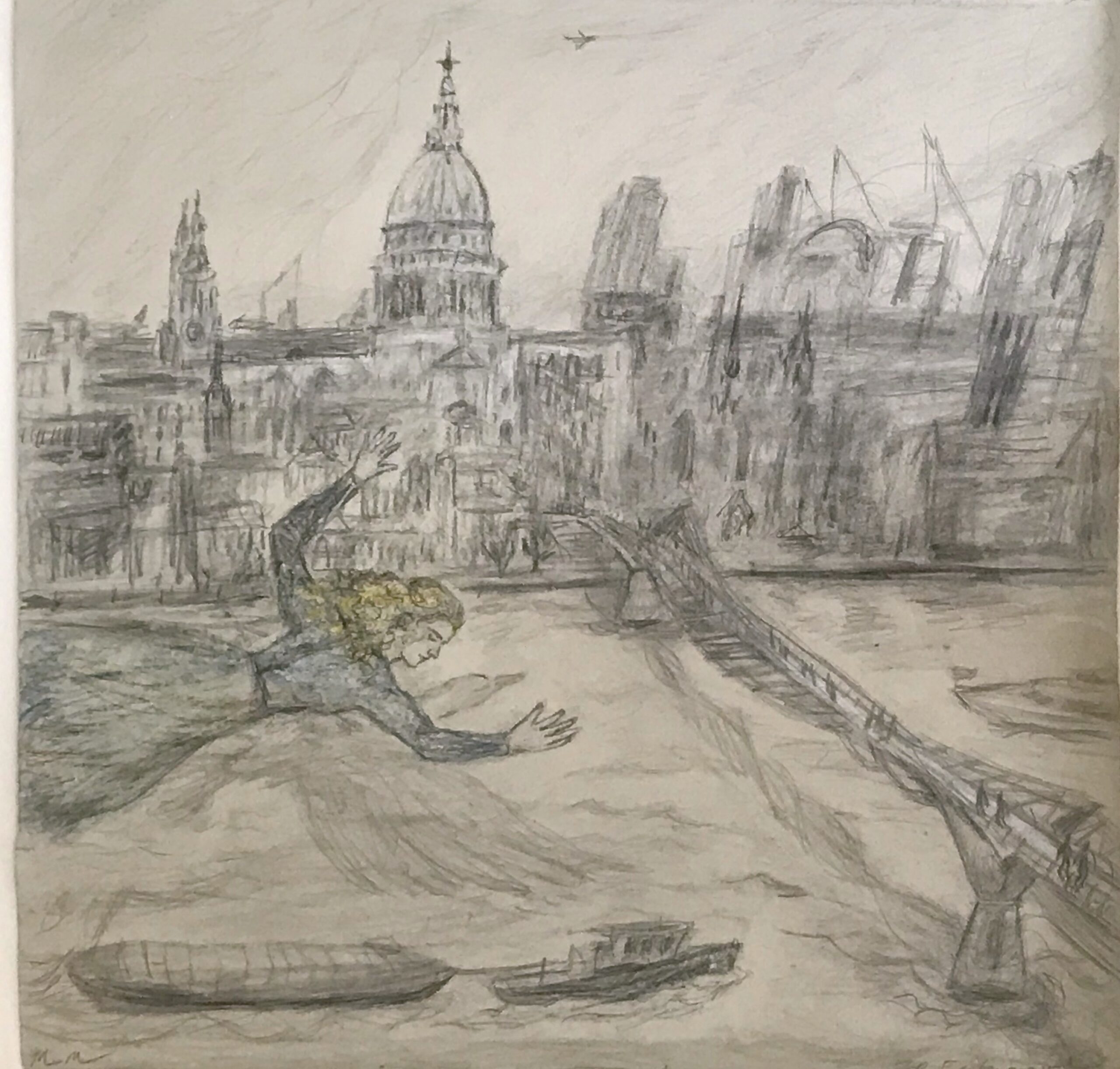 Bird's Eye View from Tate, drawing, 33 x 33 cm JERWOOD DRAWING PRIZE