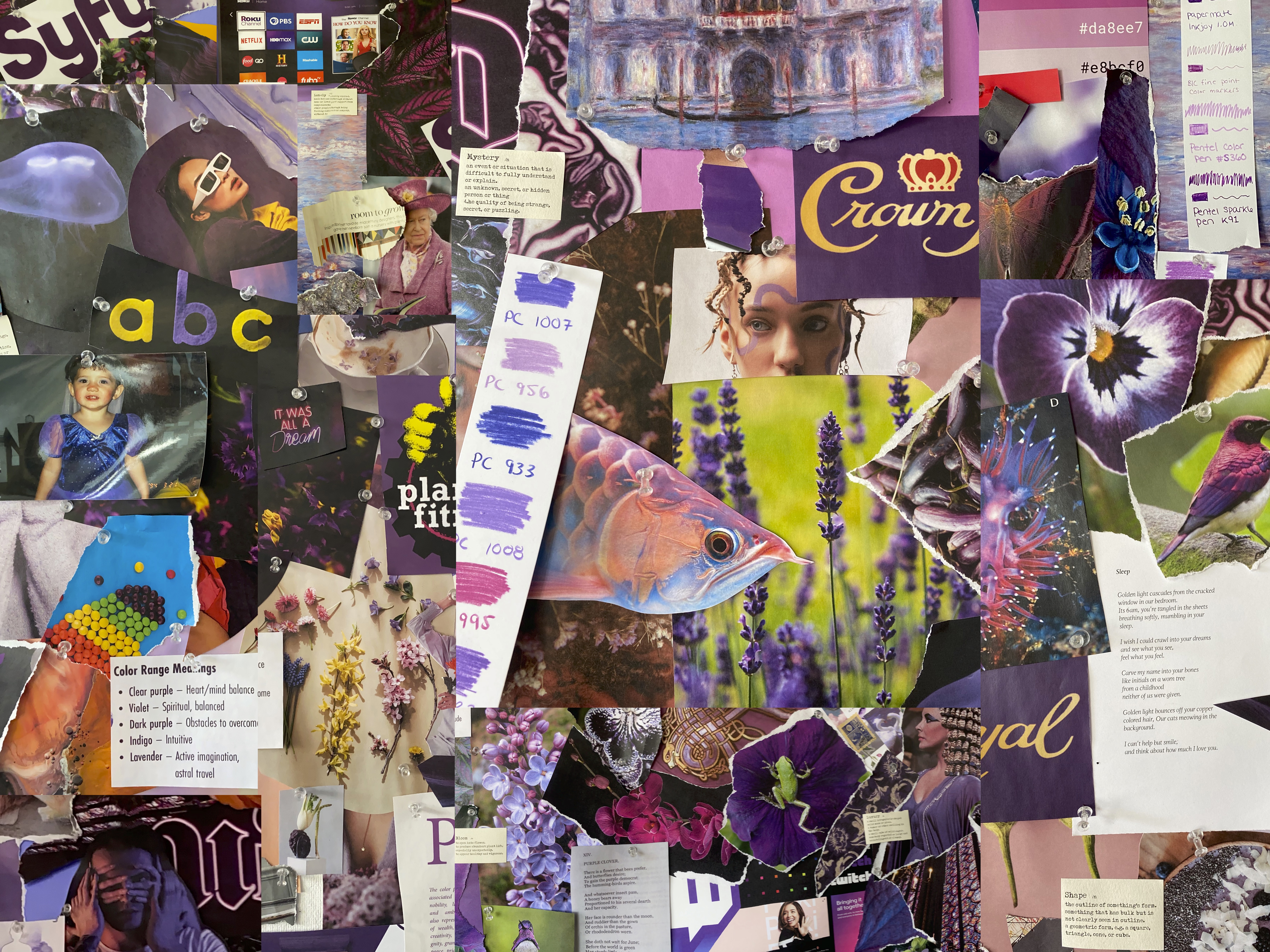 What Does Purple Mean to You?Collage, Mixed Media Installation, 2023