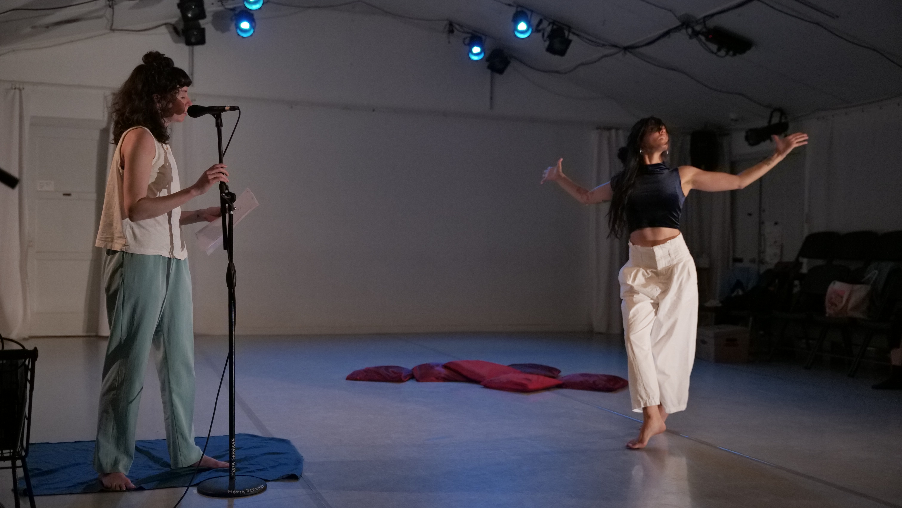 rehearsal still: carolyn & sophia